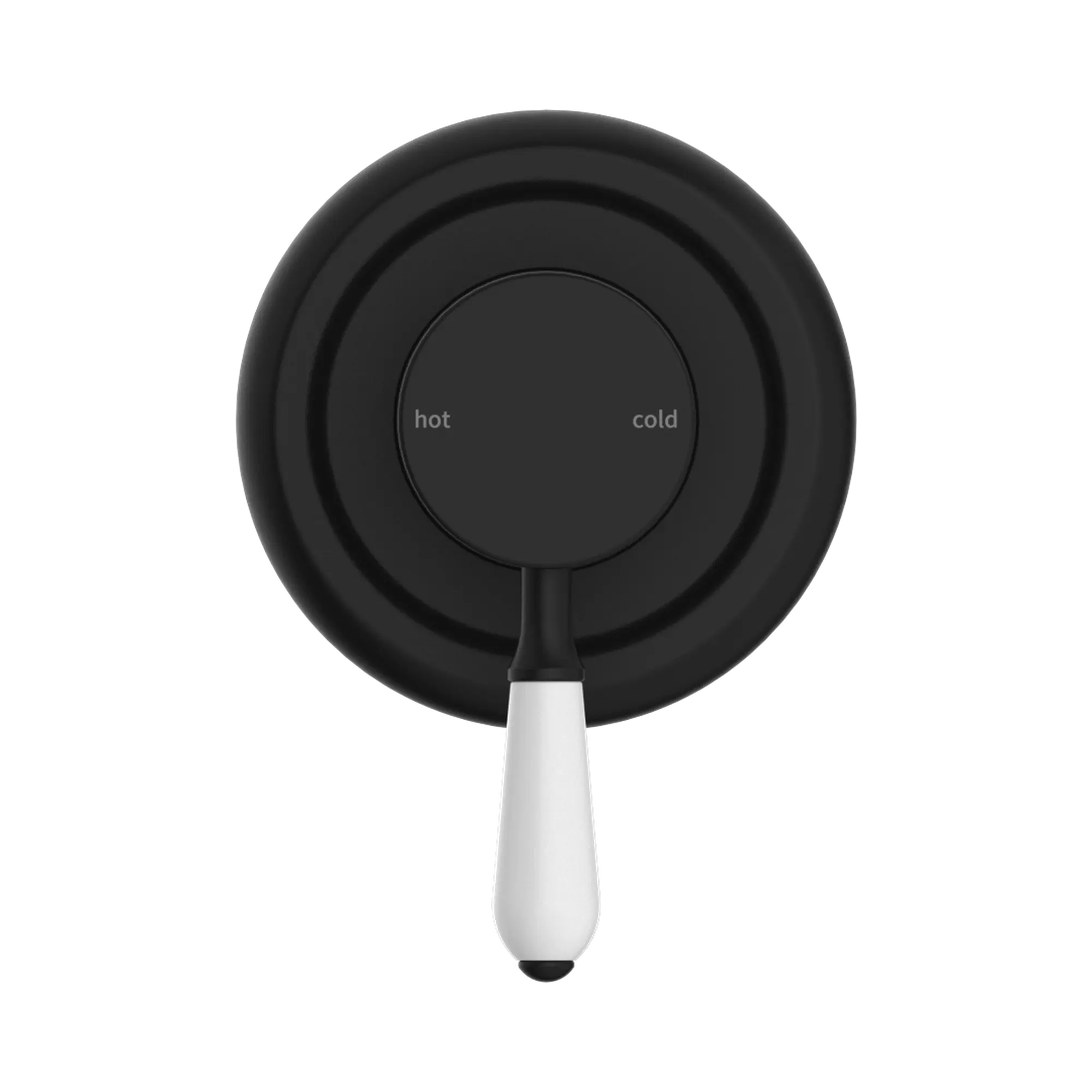 NR69210901 MB York Shower Mixer With White Porcelain Lever Matte Black image 2