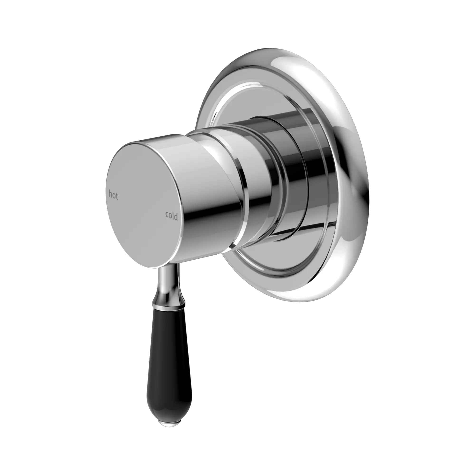 NR69210903 CH York Shower Mixer With Black Porcelain Lever Chrome image 1