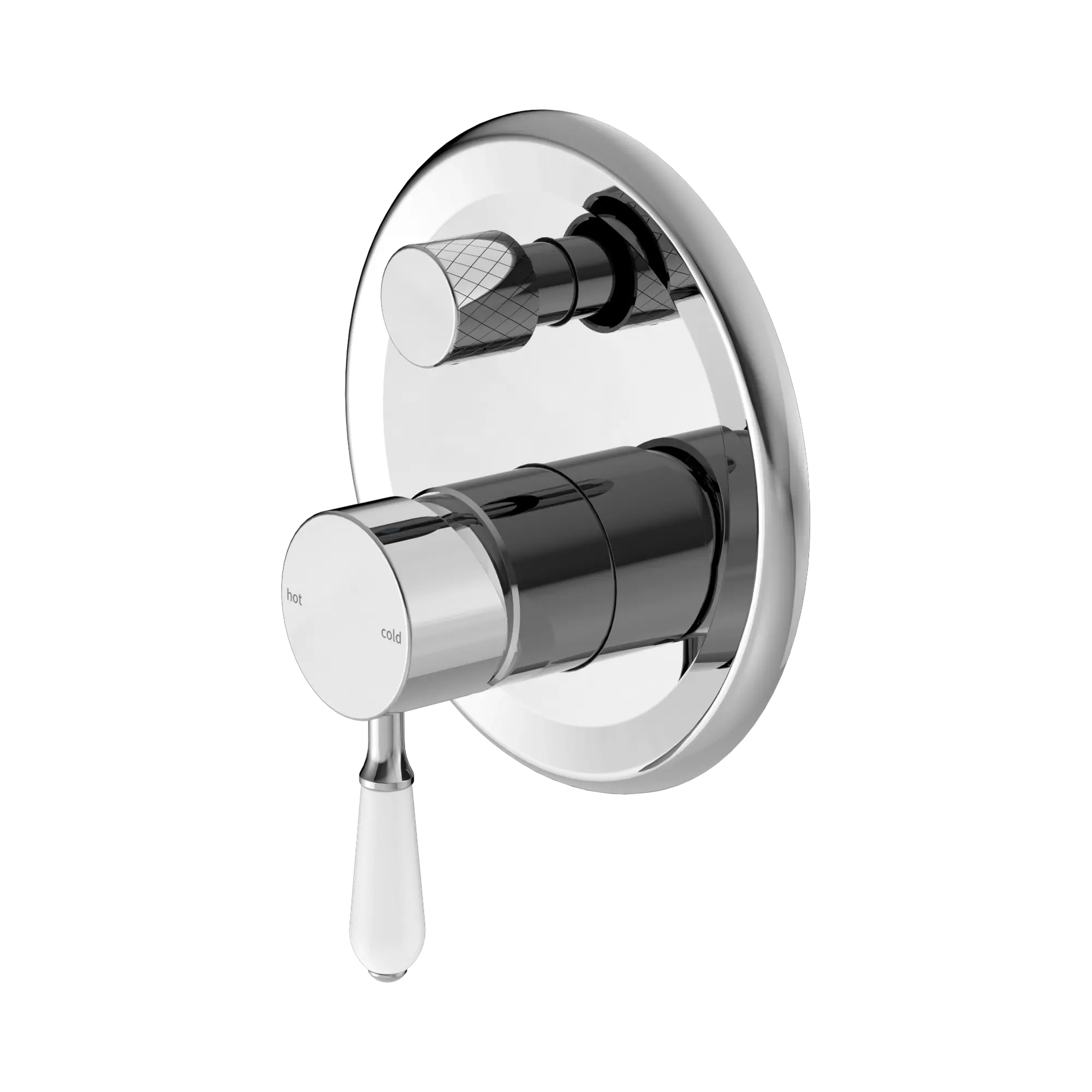 NR692109a01 CH York Shower Mixer With Divertor With White Porcelain Lever Chrome image 1