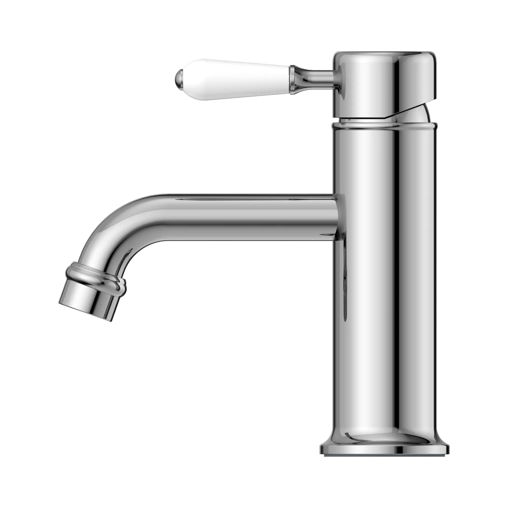 NR692101b01 CH York Straight Basin Mixer With White Porcelain Lever Chrome image 2