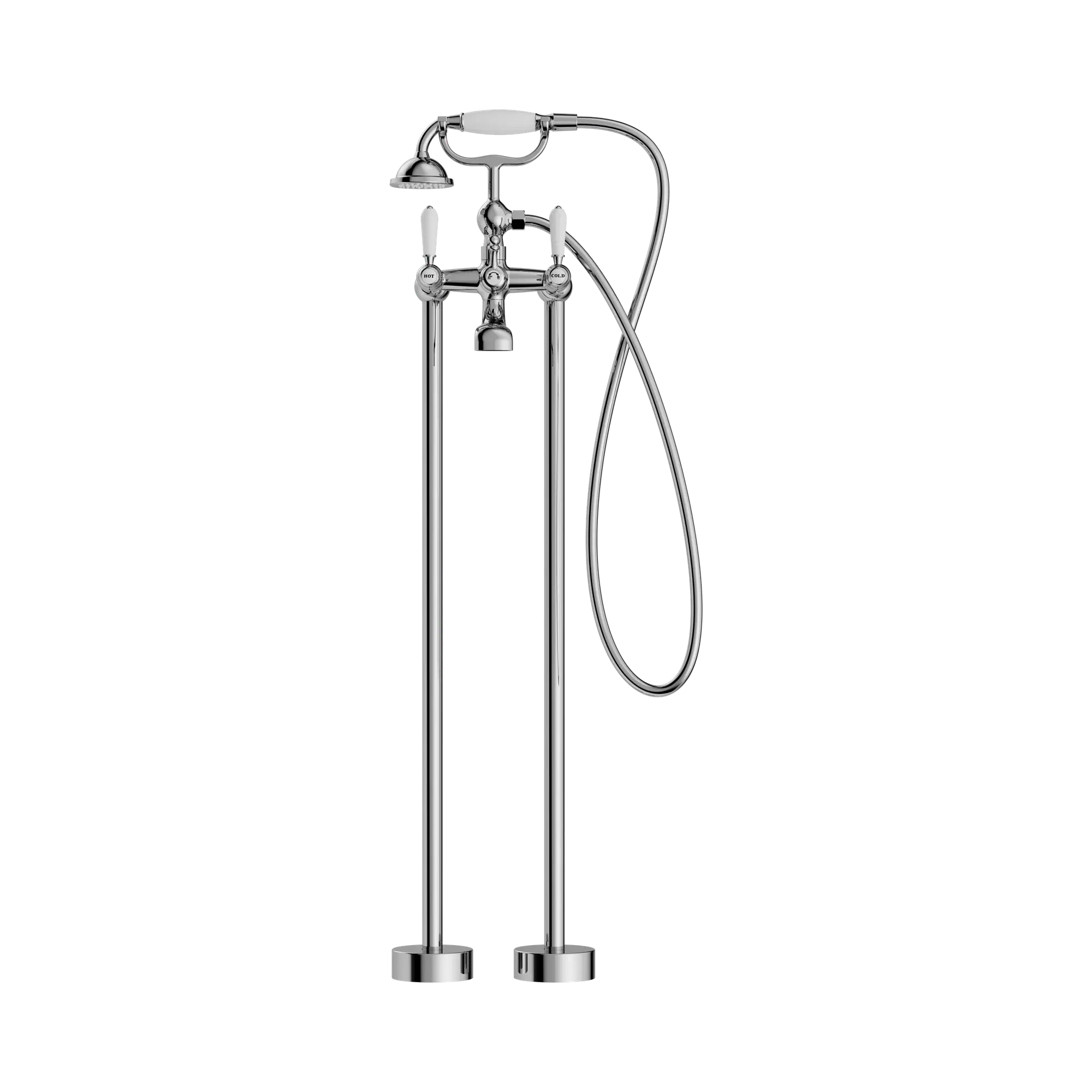 NR692103a01 CH York Freestanding Bath Set With White Porcelain Hand Shower Chrome image 2