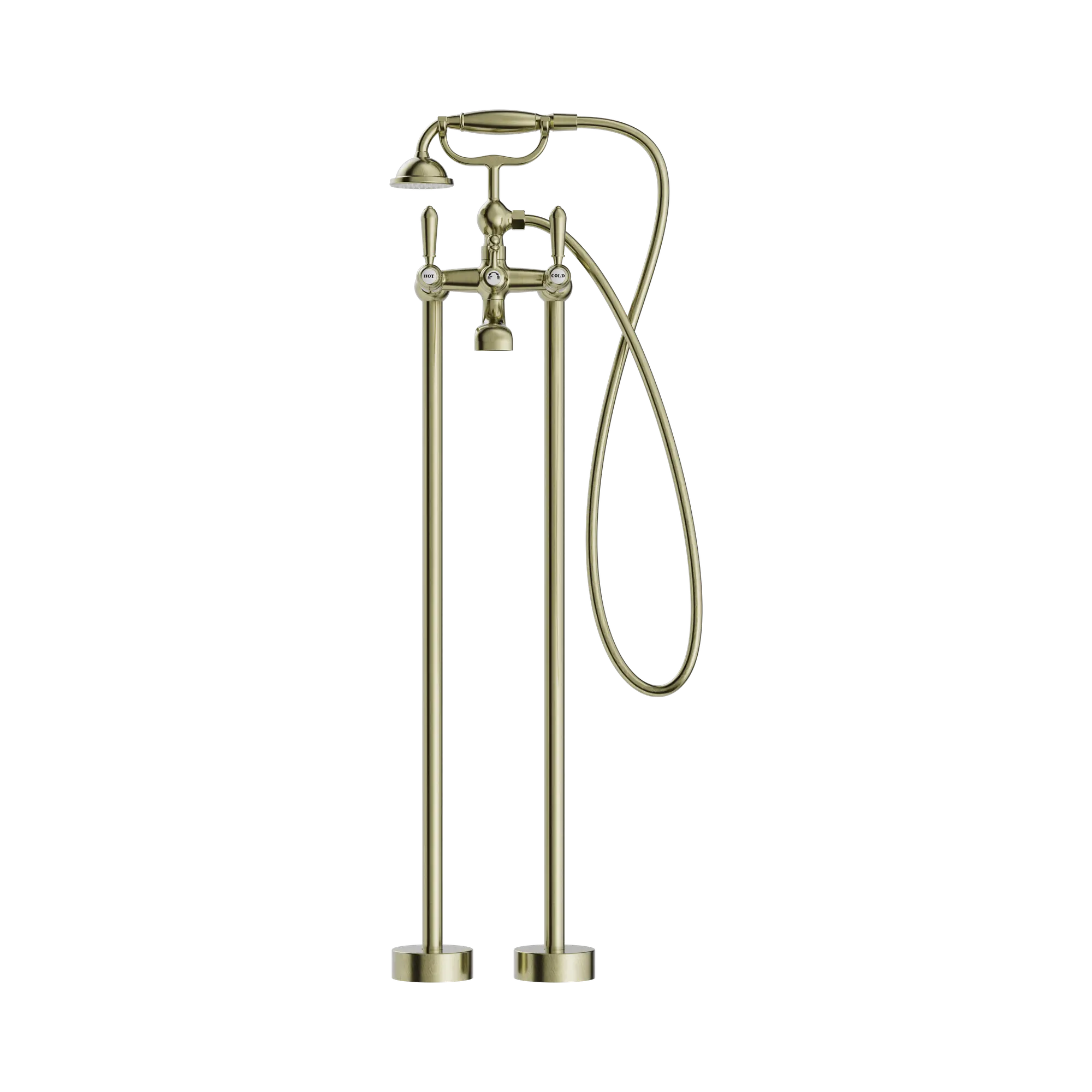 NR692103a02 AB York Freestanding Bath Set With Metal Hand Shower Aged Brass image 2