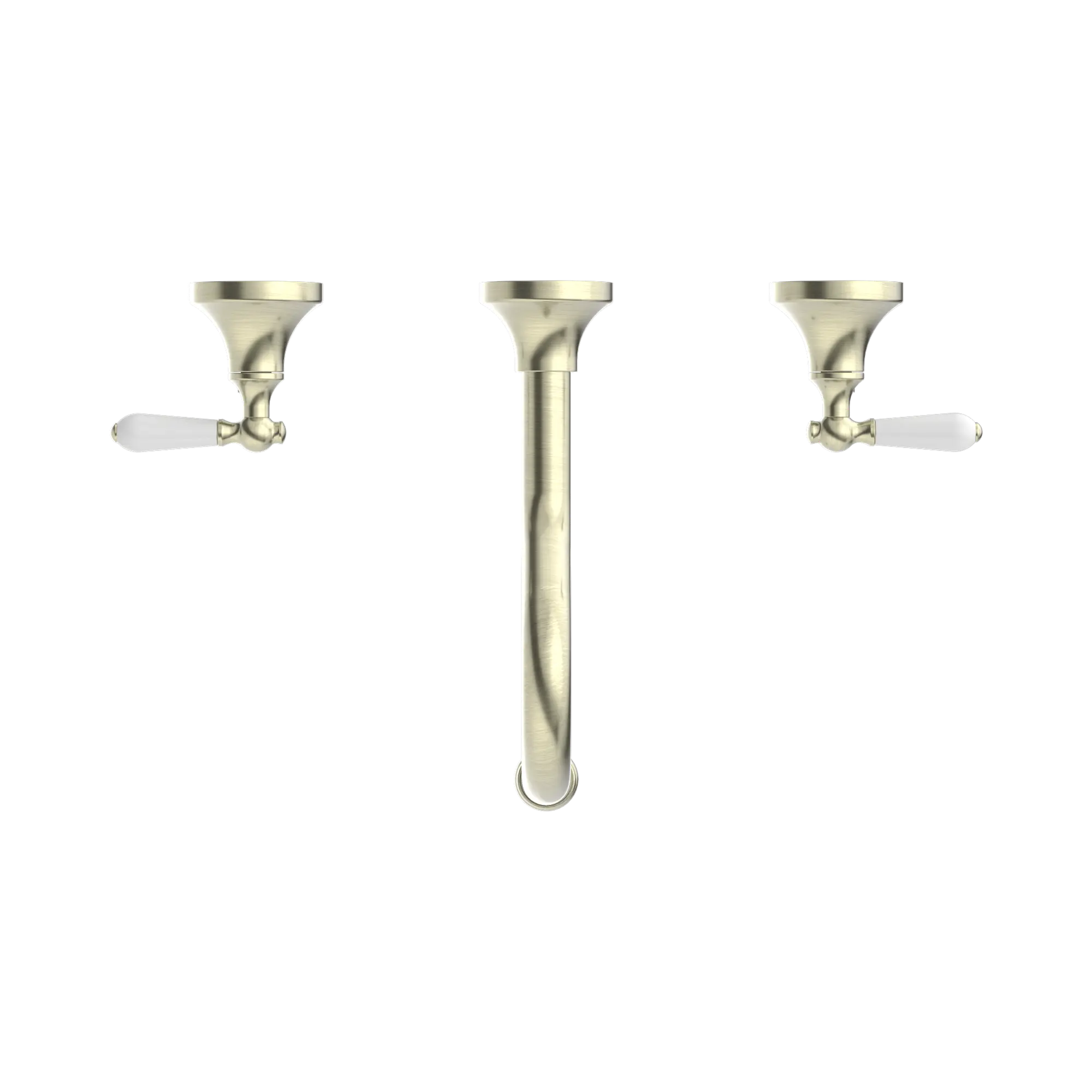 NR692107a01 AB York Wall Basin Set With White Porcelain Lever Aged Brass image 2