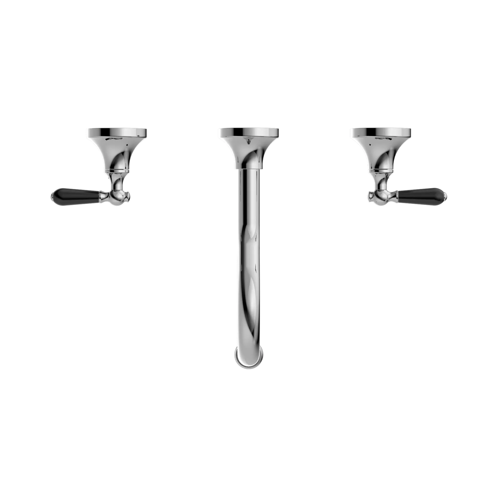 NR692107a03 CH York Wall Basin Set With Black Porcelain Lever Chrome image 2