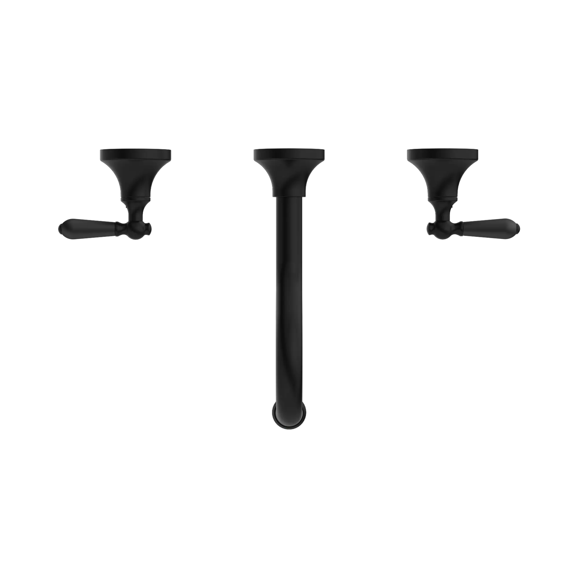 NR692107a02 MB York Wall Basin Set With Metal Lever Matte Black image 2