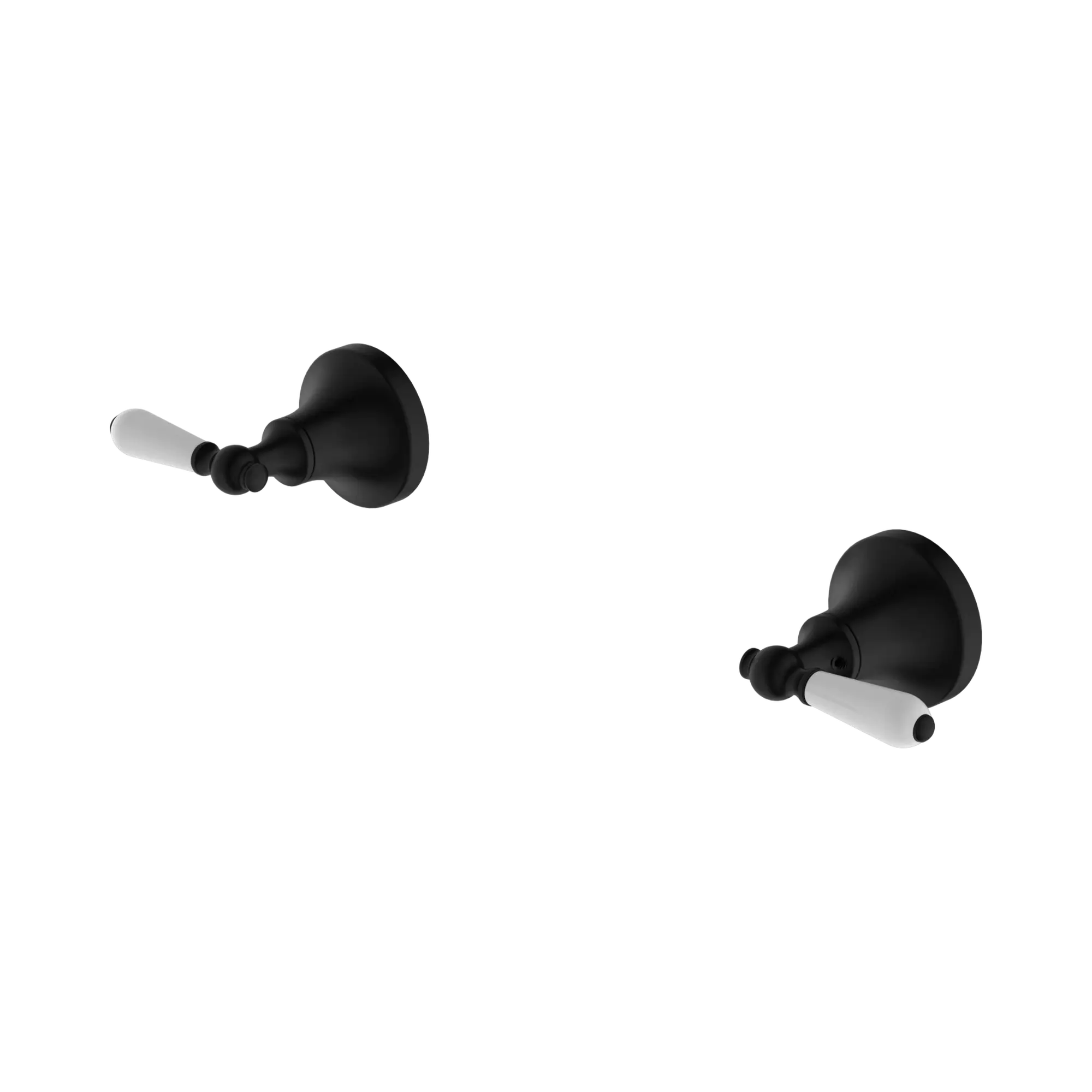 NR692109b01 MB York Wall Top Assemblies With White Porcelain Lever Matte Black image 1