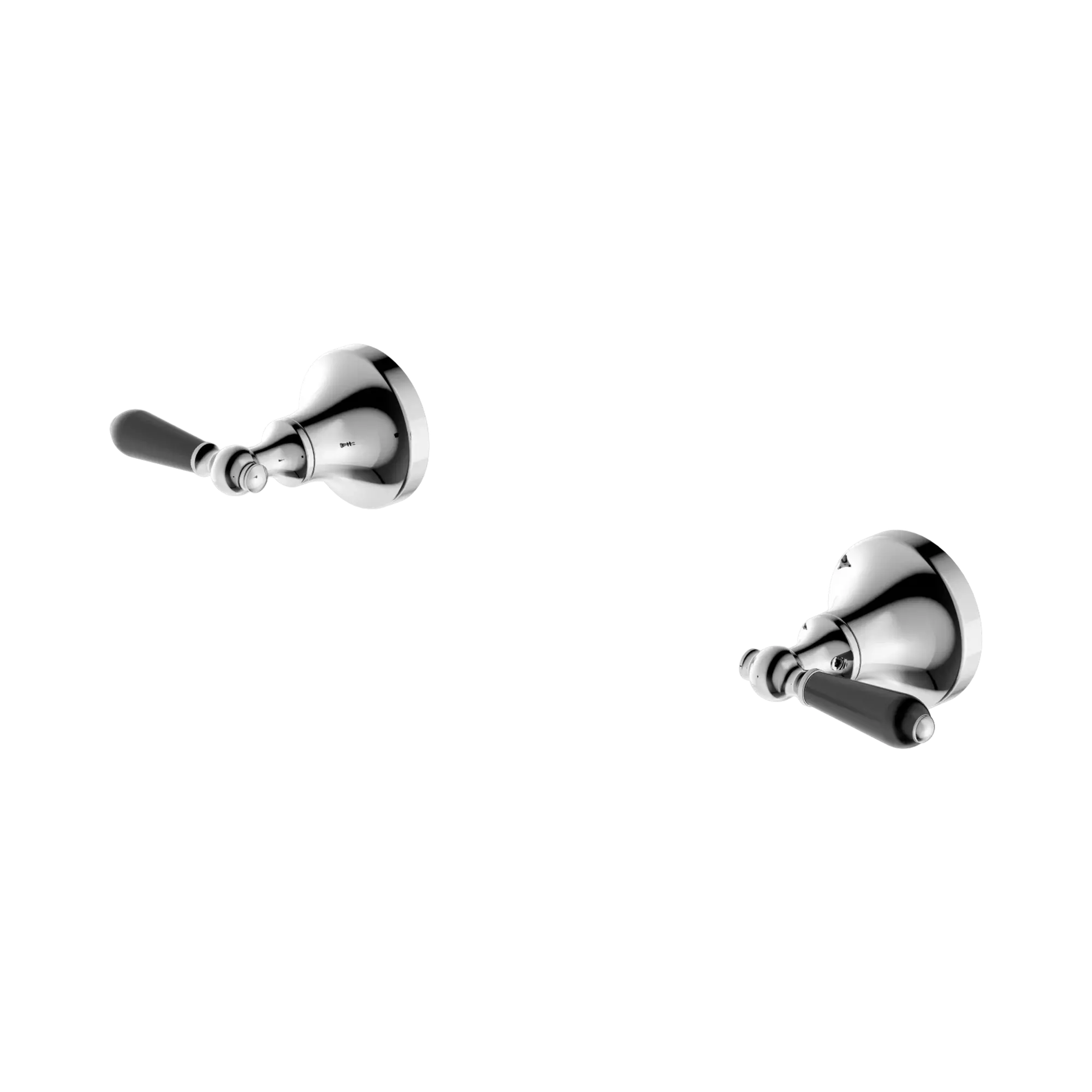 NR692109b03 CH York Wall Top Assemblies With Black Porcelain Lever Chrome image 1