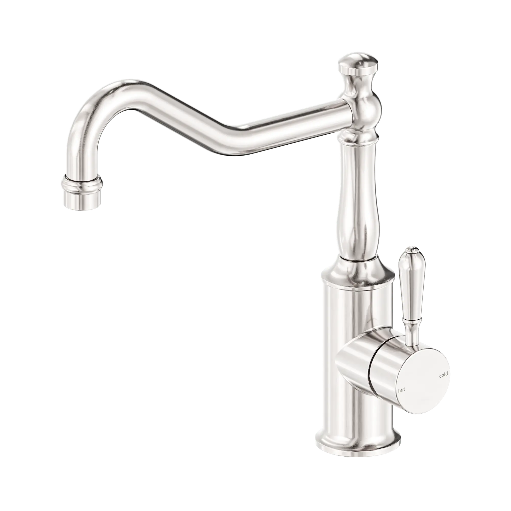 NR69210702 BN York Kitchen Mixer Hook Spout With Metal Lever Brushed Nickel image 1