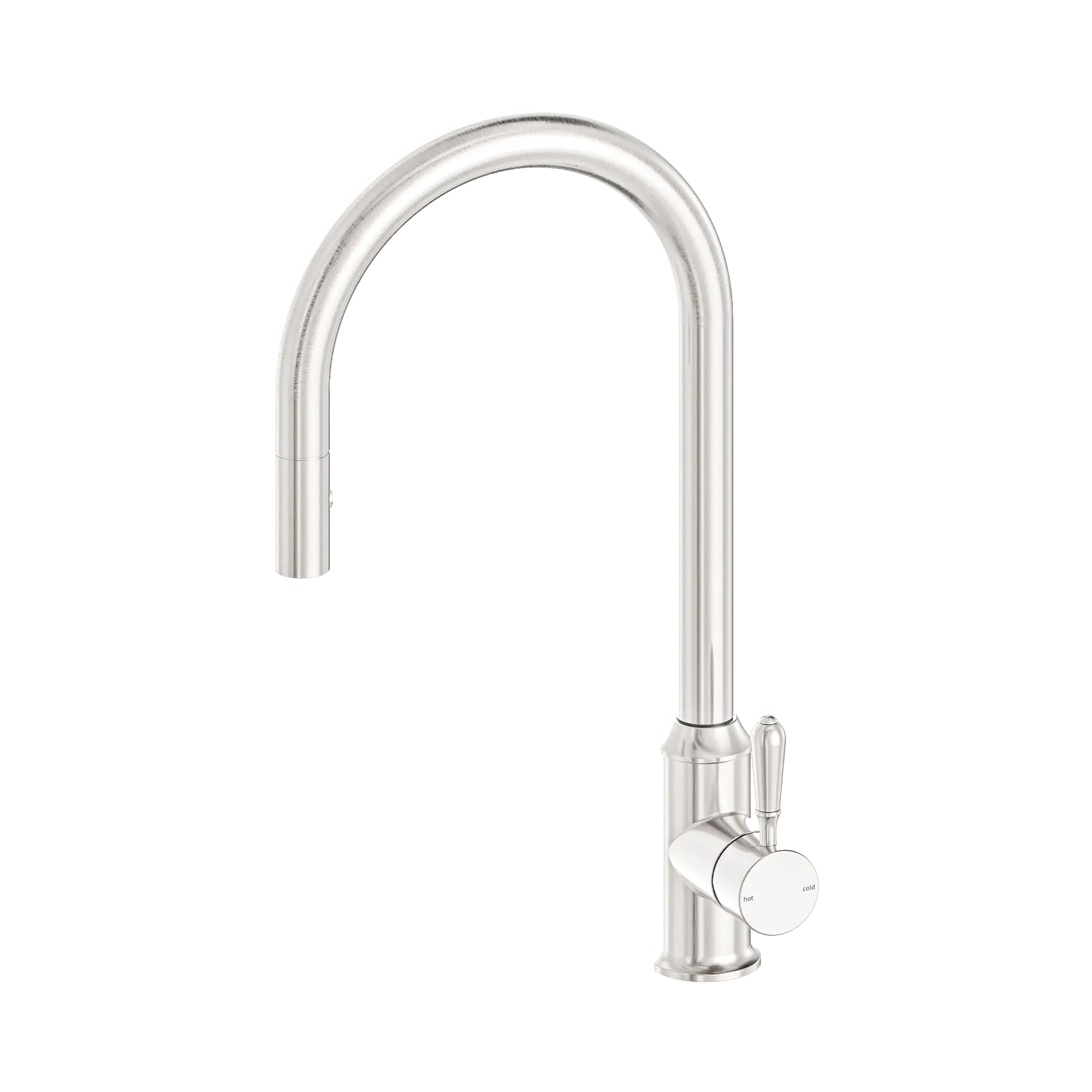 NR69210802 BN York Pull Out Sink Mixer With Vegie Spray Function With Metal Lever Brushed Nickel image 1