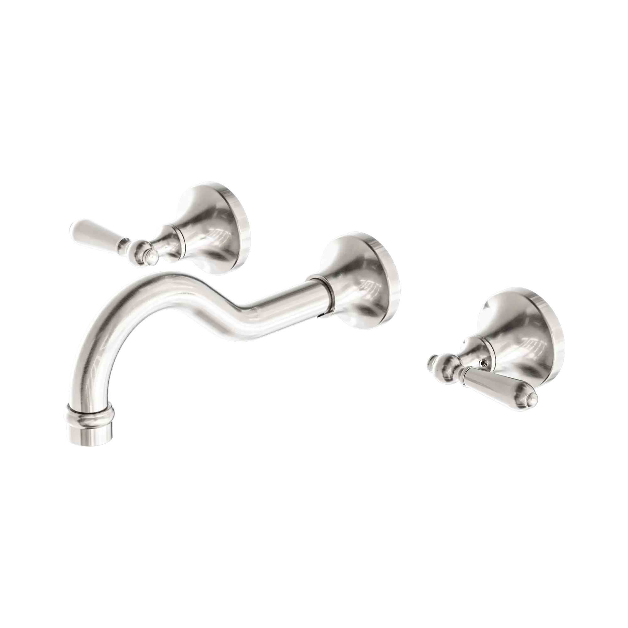 NR692107a02 BN York Wall Basin Set With Metal Lever Brushed Nickel image 1