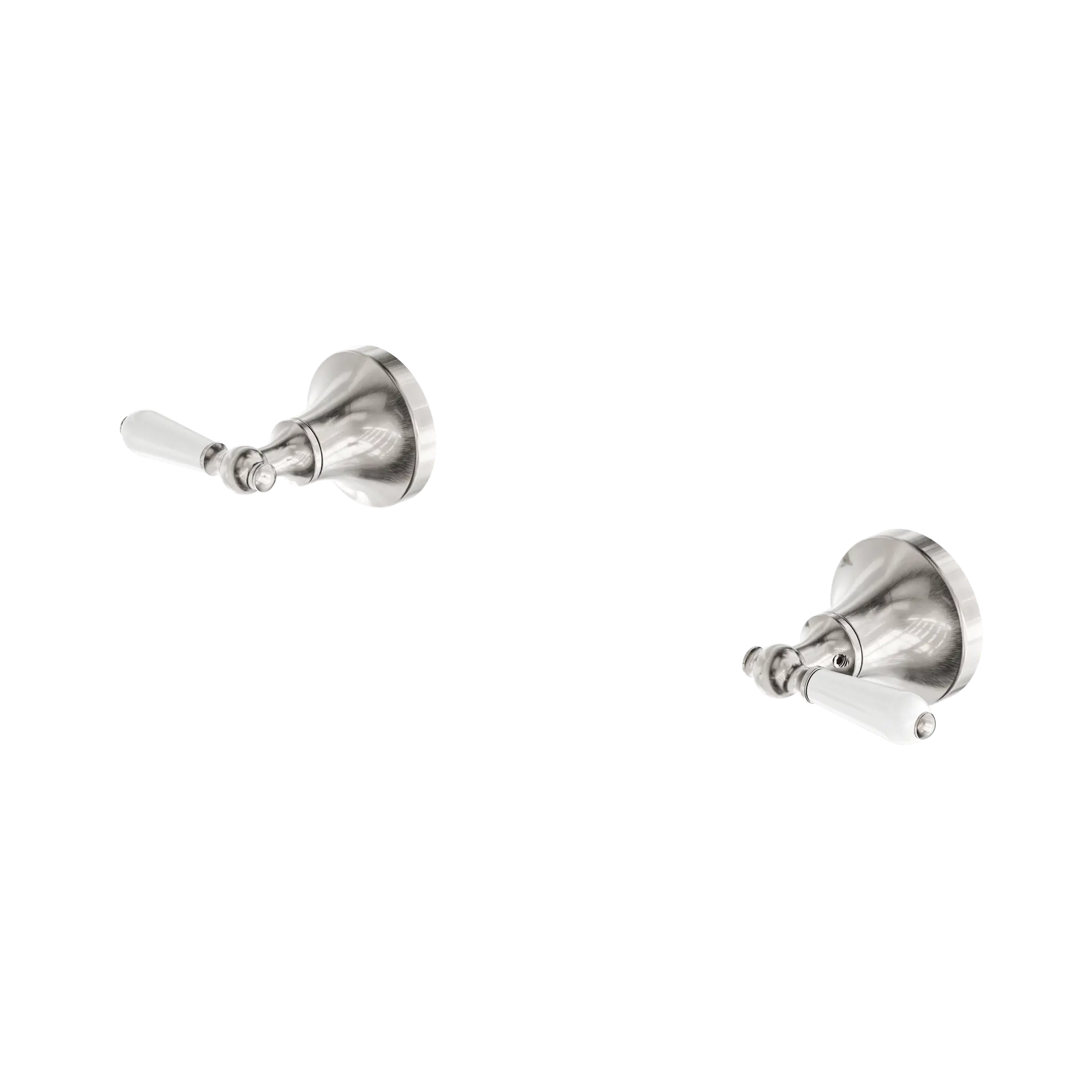 NR692109b01 BN York Wall Top Assemblies With White Porcelain Lever Brushed Nickel image 1