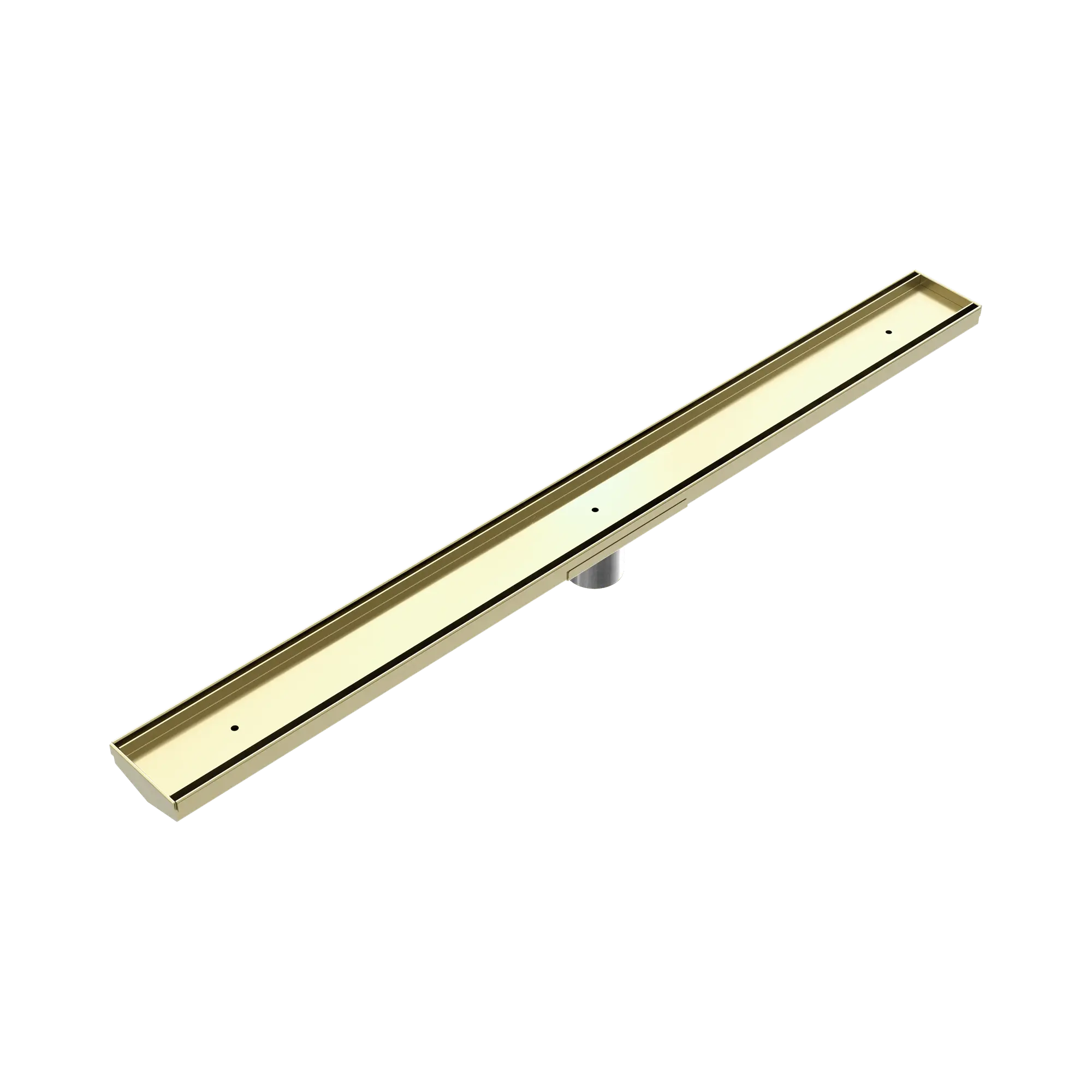 NRFG002 HSBG Tile Insert V Channel Floor Grate 50mm Outlet With Hole Saw Brushed Gold image 1