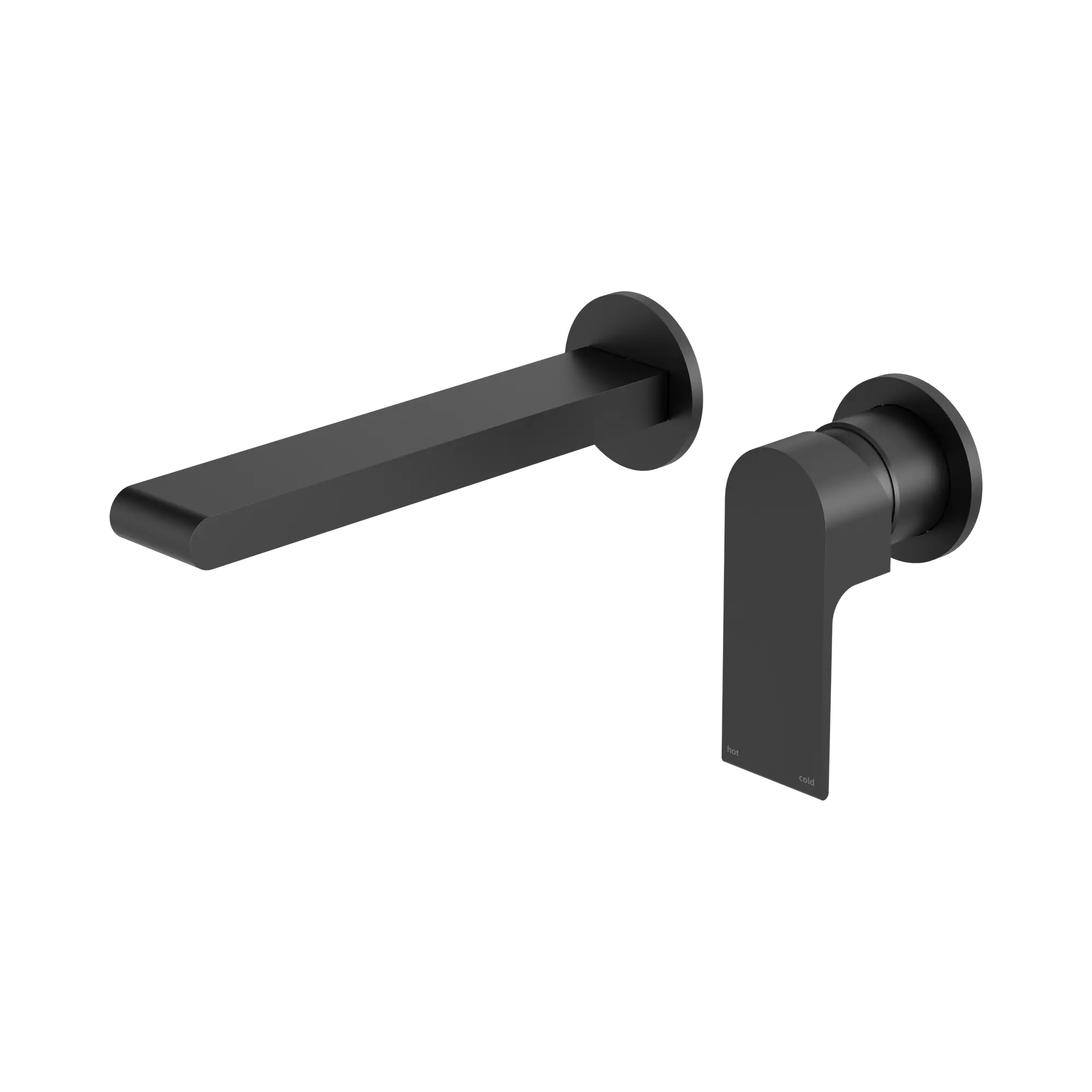NR321510 EMB Bianca Wall Basin Bath Mixer Separate Back Plate 187mm Matte Black image 1