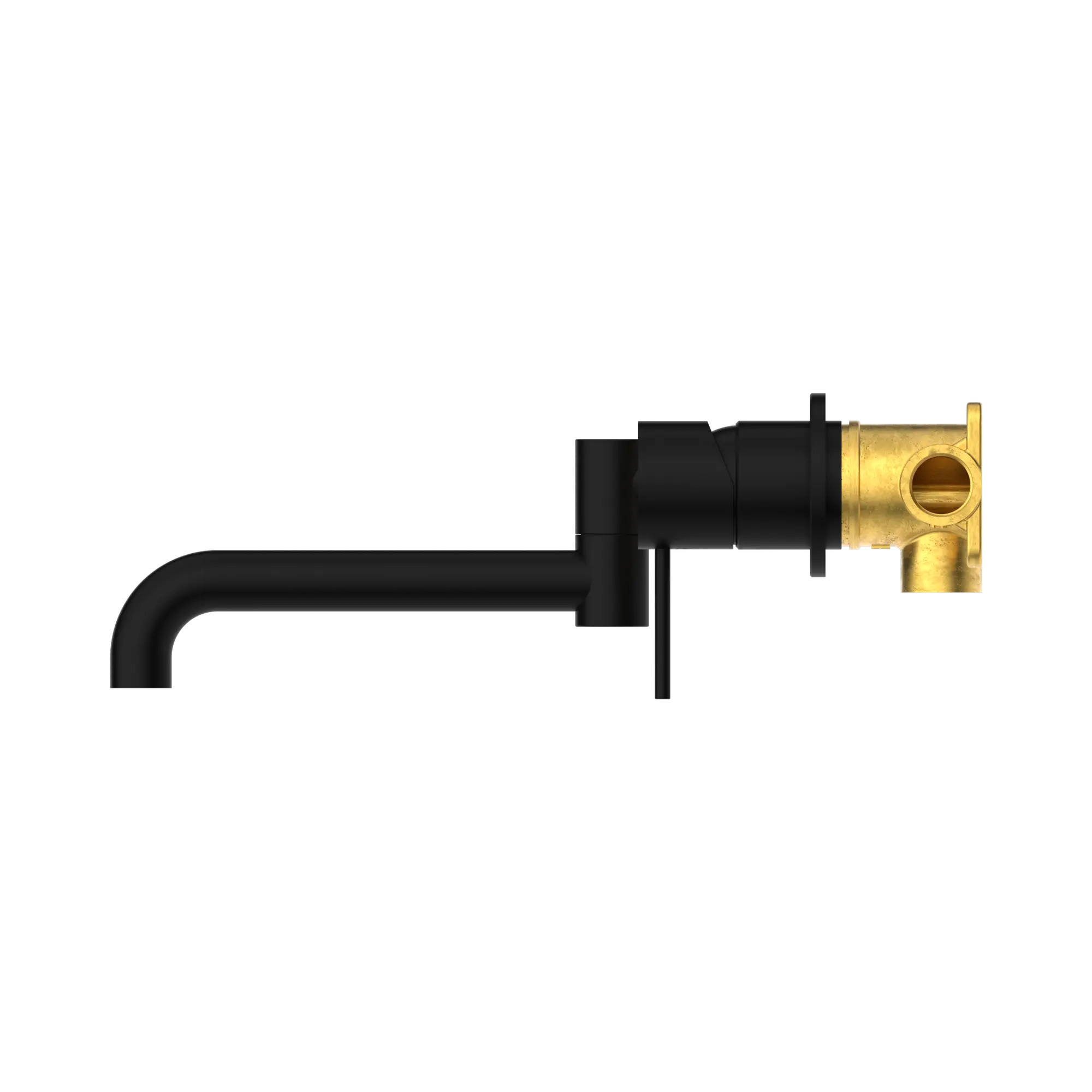 NR221910 RMB Mecca Wall Basin Bath Mixer Swivel Spout 225mm Matte Black image 3