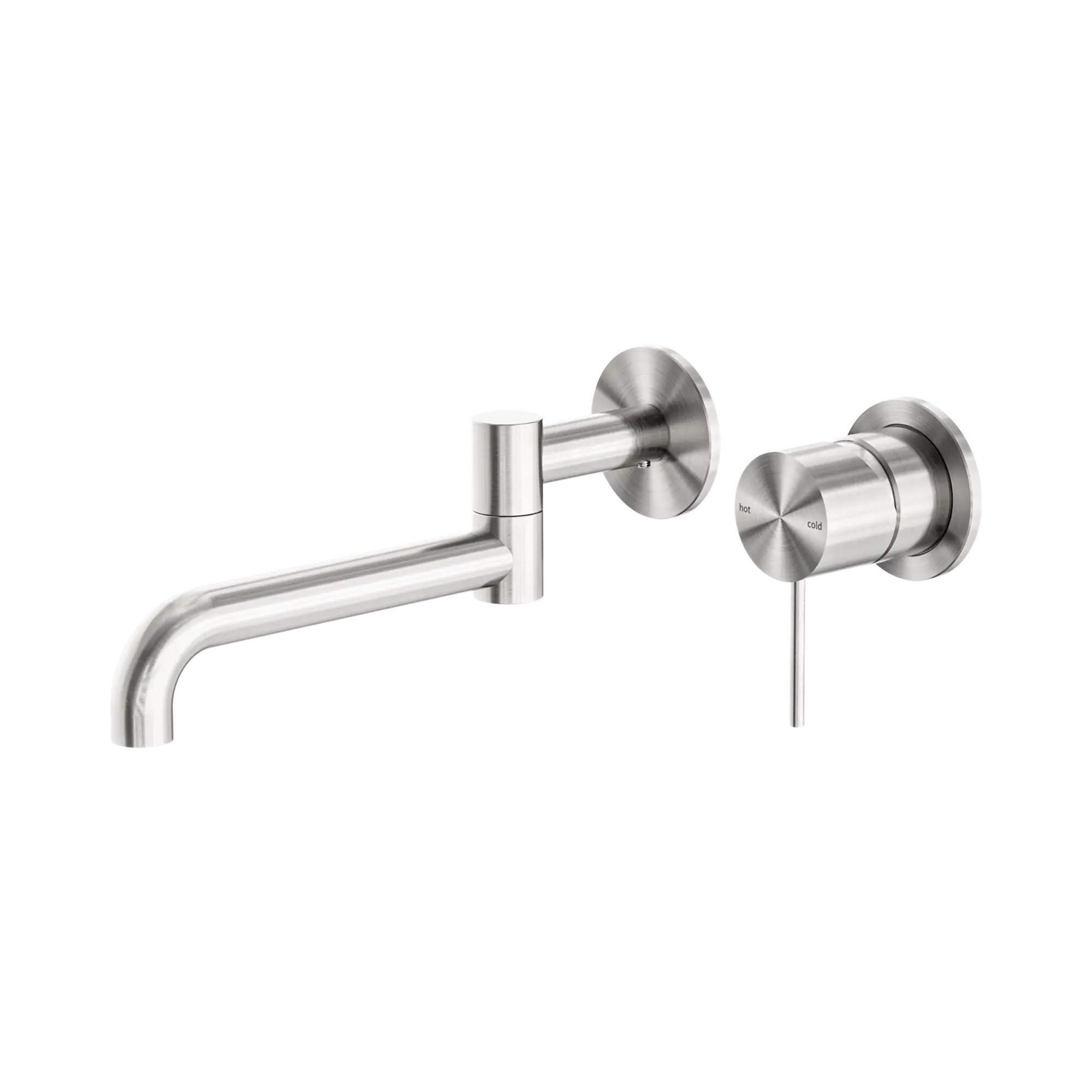 NR221910 RBN Mecca Wall Basin Bath Mixer Swivel Spout 225mm Brushed Nickel image 1