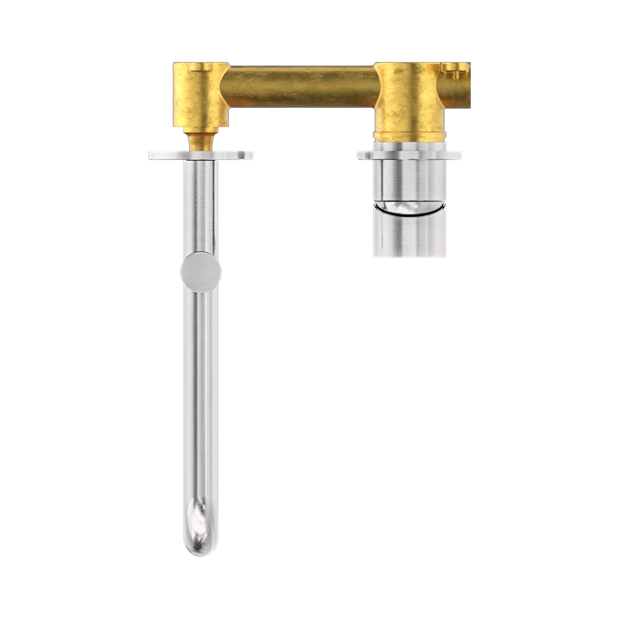 NR221910 RBN Mecca Wall Basin Bath Mixer Swivel Spout 225mm Brushed Nickel image 2