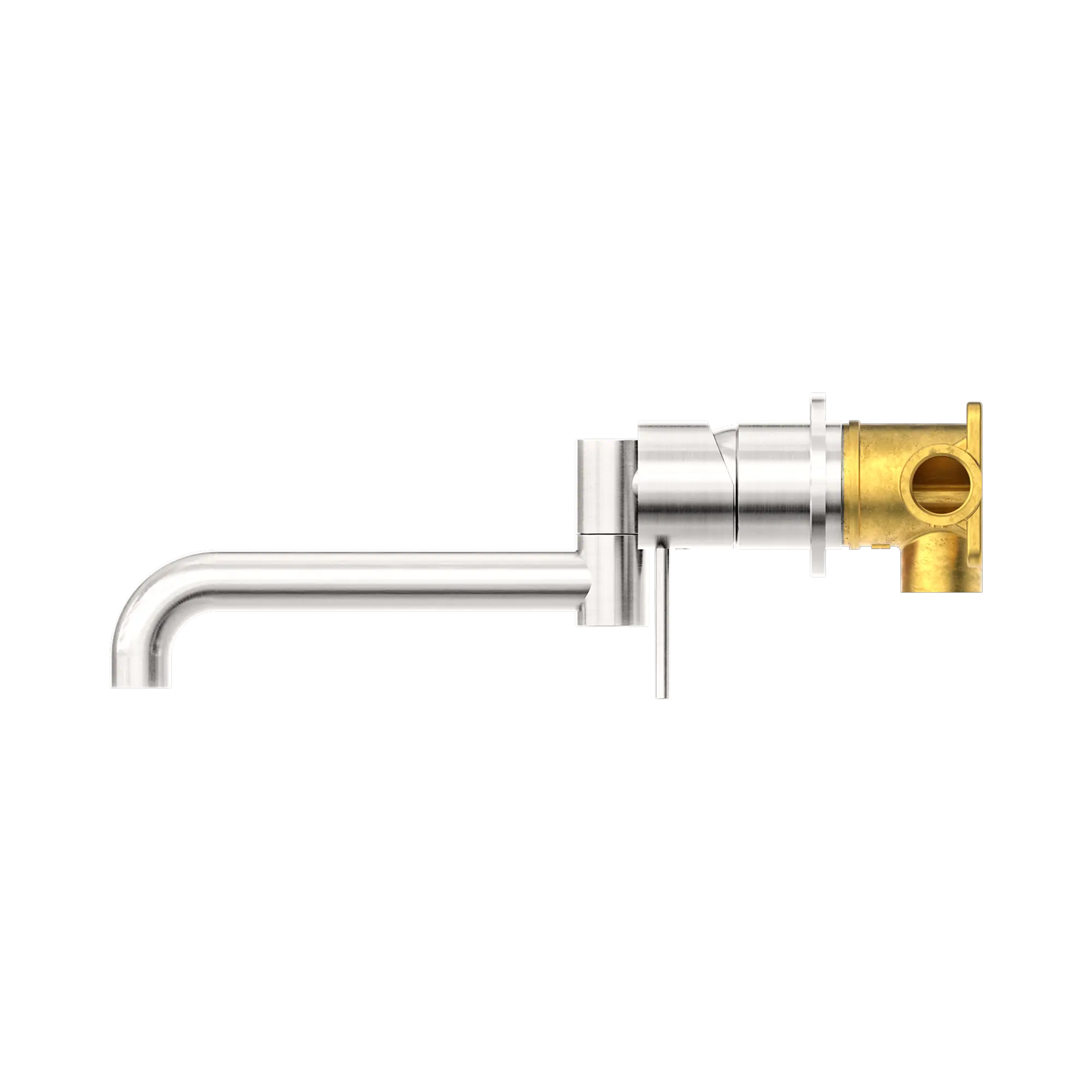 NR221910 RBN Mecca Wall Basin Bath Mixer Swivel Spout 225mm Brushed Nickel image 3