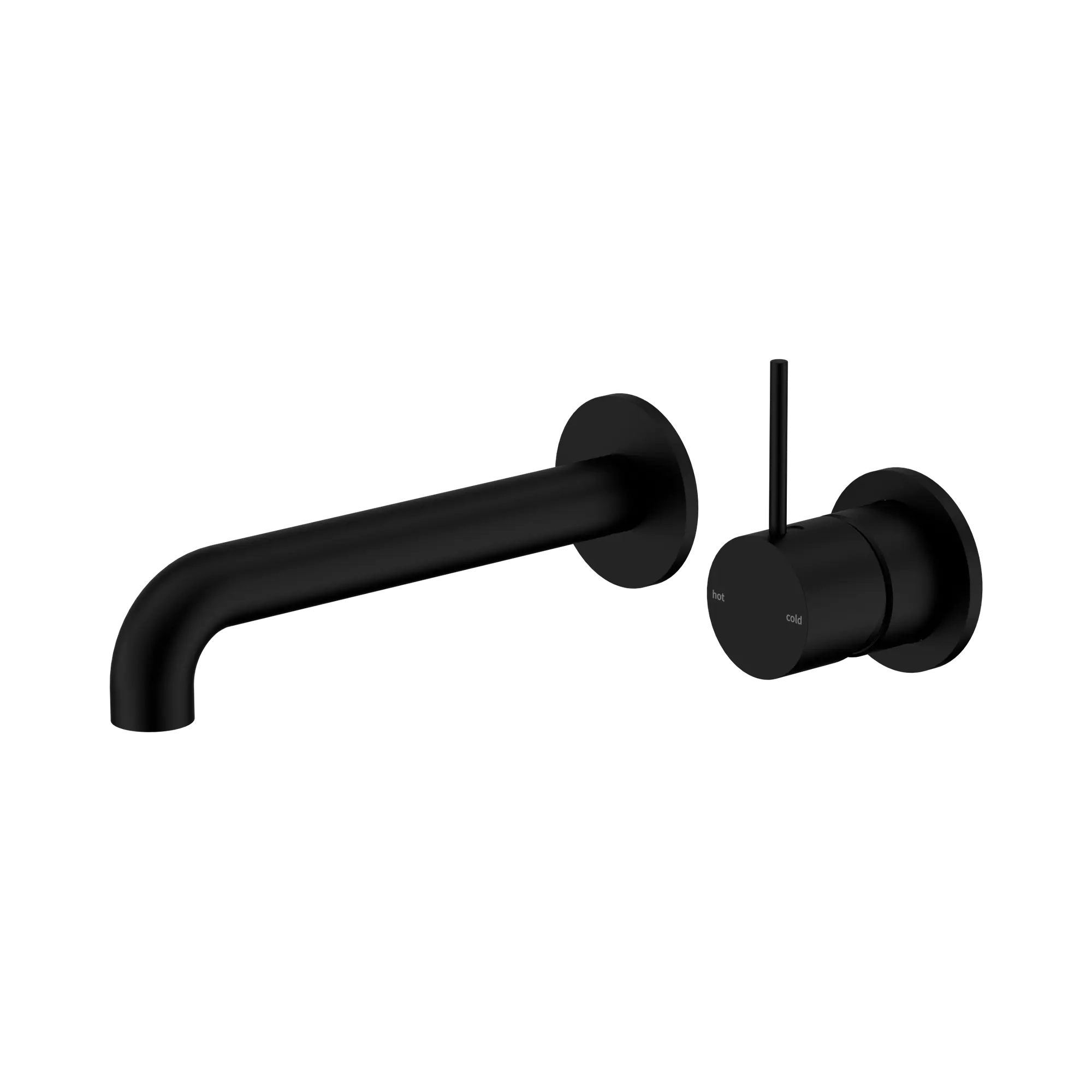 NR221910 D260 MB Mecca Wall Basin Bath Mixer Separate Back Plate Handle Up 260mm Matte Black image 1