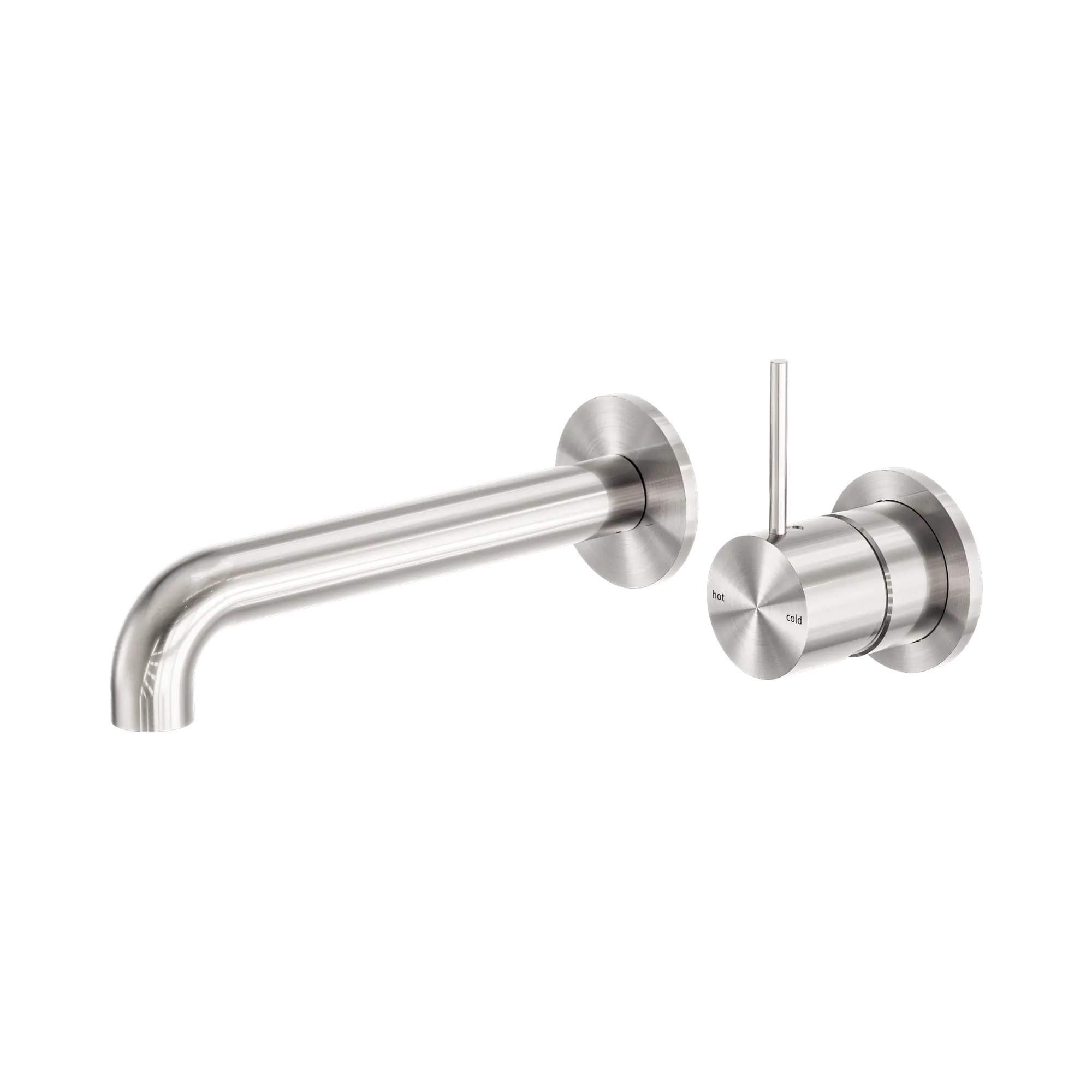 NR221910 D260 BN Mecca Wall Basin Bath Mixer Separate Back Plate Handle Up 260mm Brushed Nickel image 1