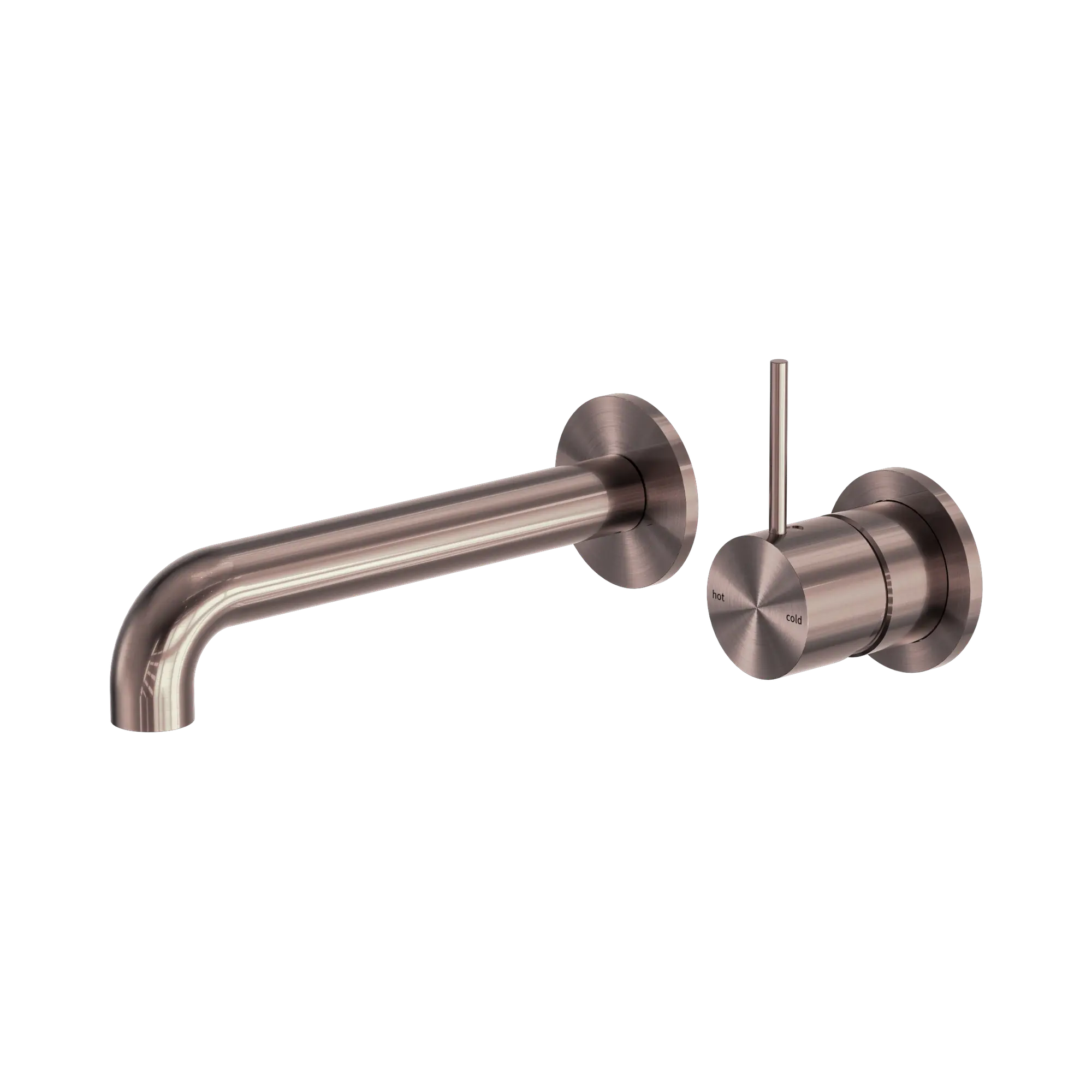NR221910 D260 BZ Mecca Wall Basin Bath Mixer Separate Back Plate Handle Up 260mm Brushed Bronze image 1