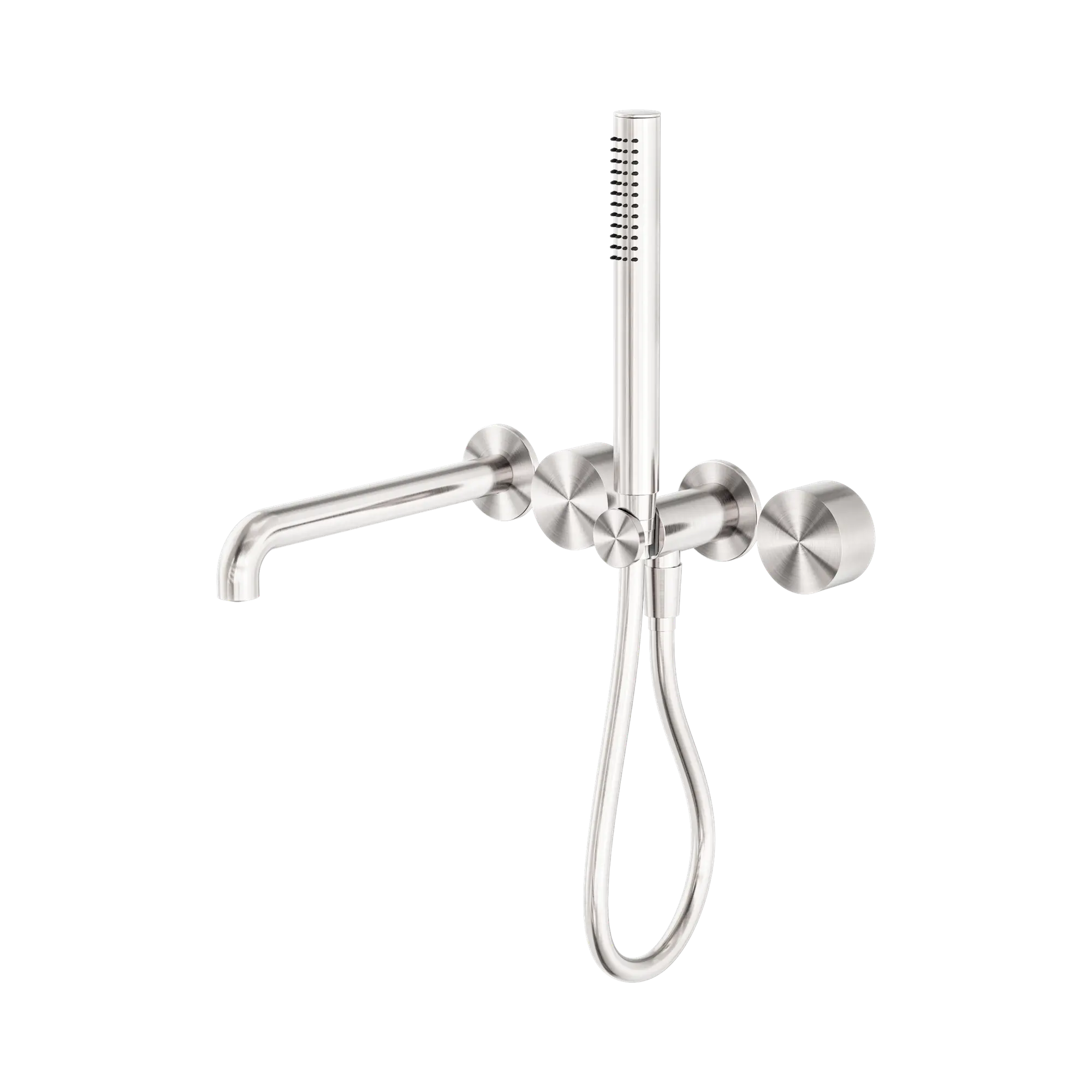 NR271903b250 BN Kara Progressive Shower System Separate Plate With Spout 250mm Brushed Nickel image 1