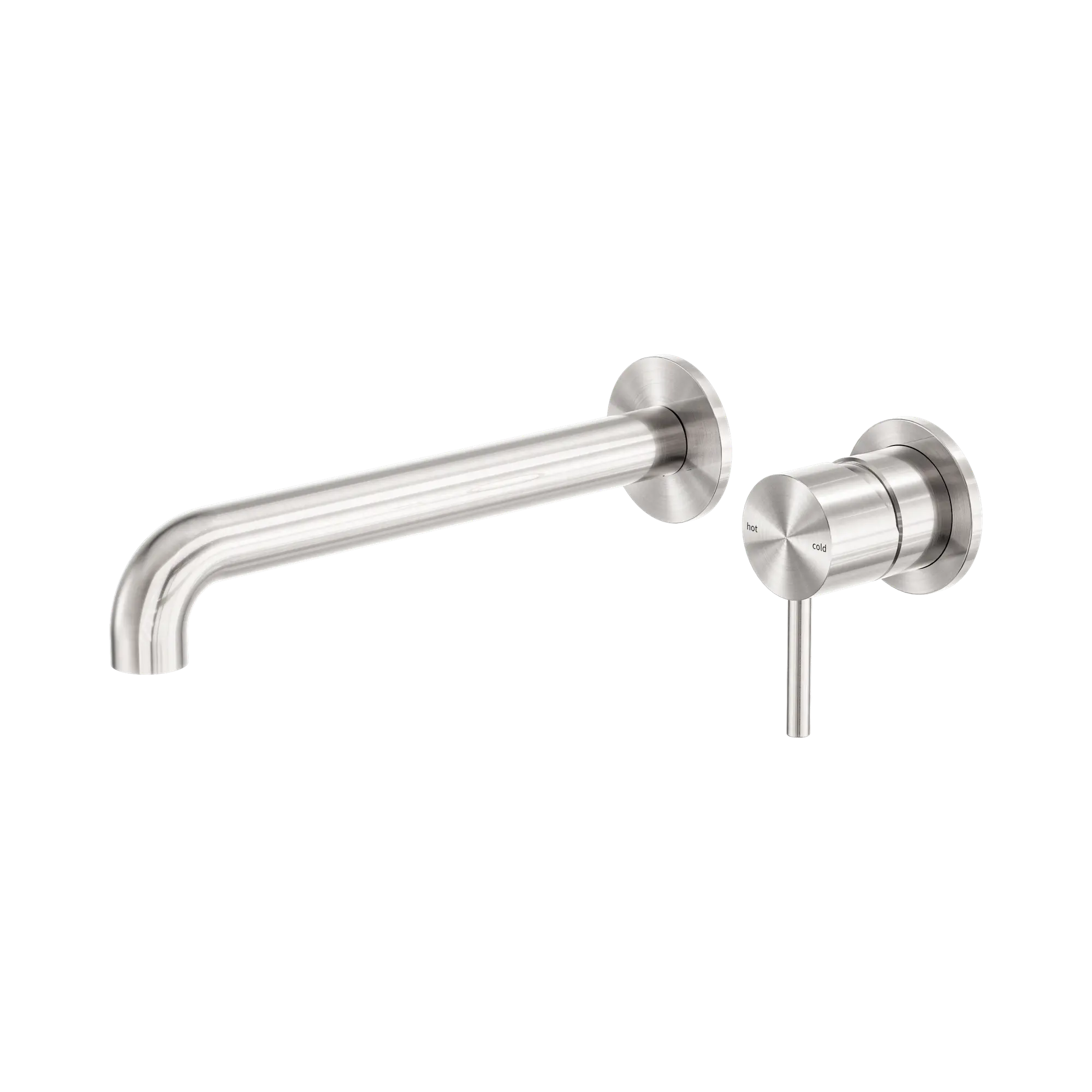 NR162210b230 BN Zen SS316 L Wall Basin Bath Mixer Separate Back Plate 230mm Spout Brushed Nickel image 1