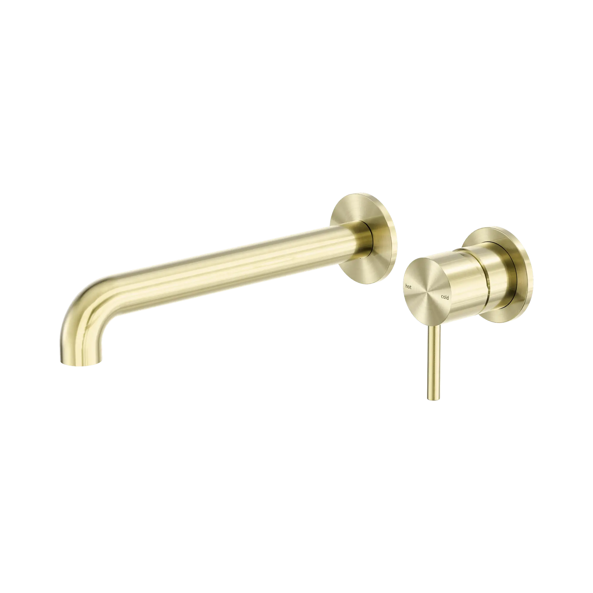 NR162210b230 BG Zen SS316 L Wall Basin Bath Mixer Separate Back Plate 230mm Spout Brushed Gold image 1