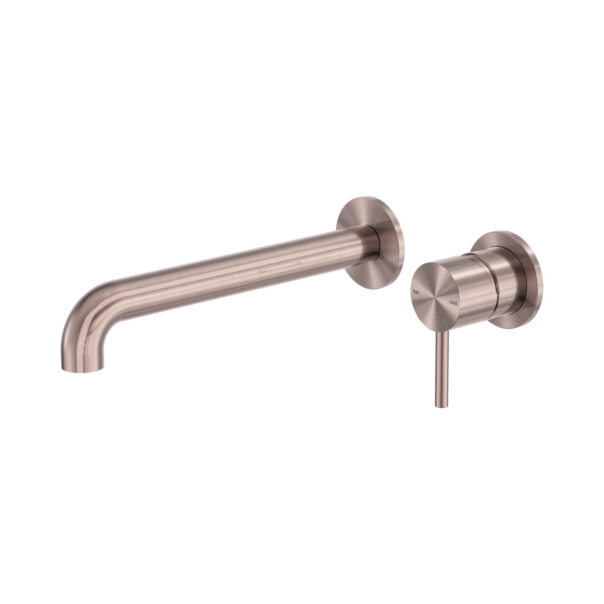 NR162210b230 BZ Zen SS316 L Wall Basin Bath Mixer Separate Back Plate 230mm Spout Brushed Bronze image 1