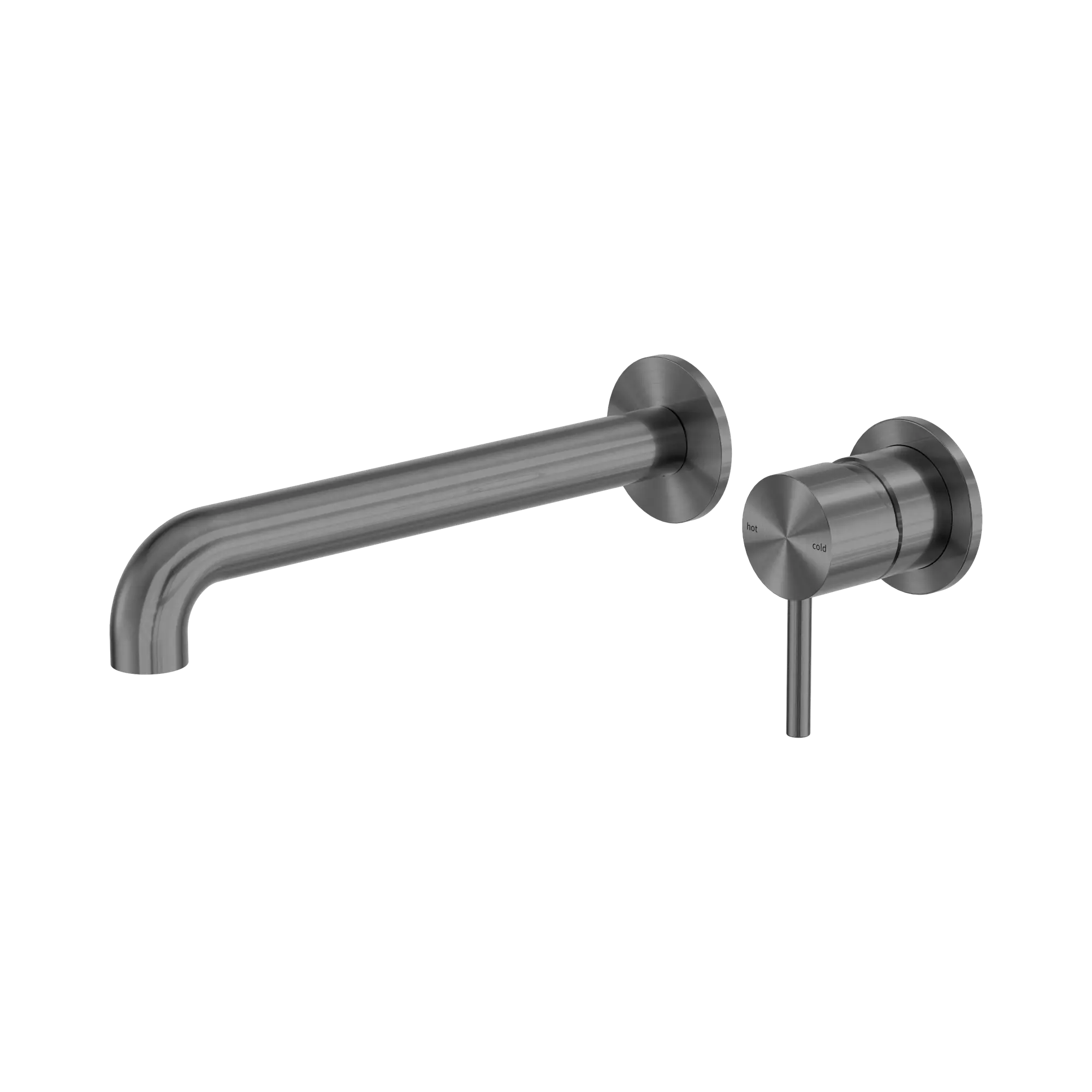 NR162210b230 GR Zen SS316 L Wall Basin Bath Mixer Separate Back Plate 230mm Spout Graphite image 1
