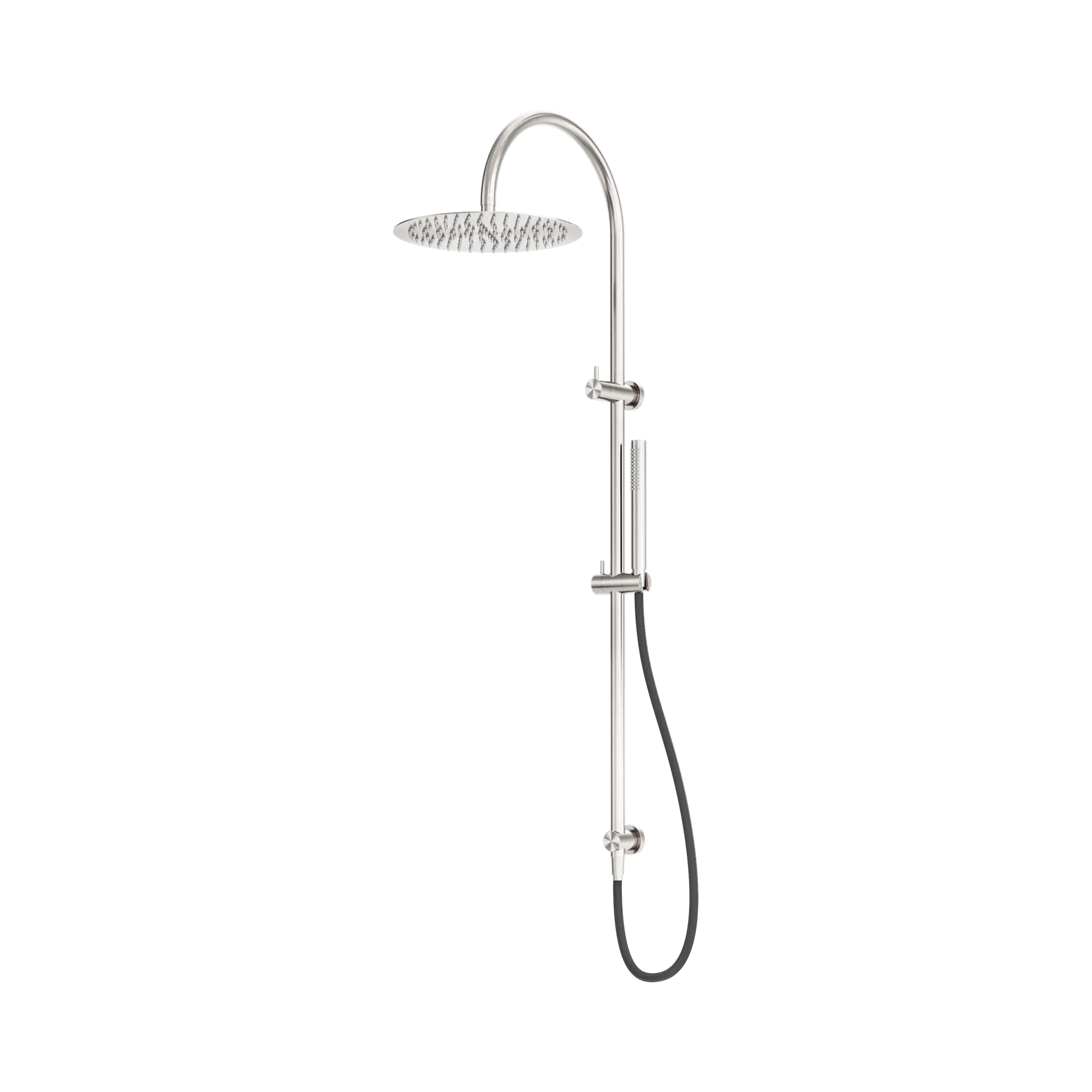 NR162205c01 BN Zen SS316 L Twin Shower With Outdoor Shower Hose Brushed Nickel image 1