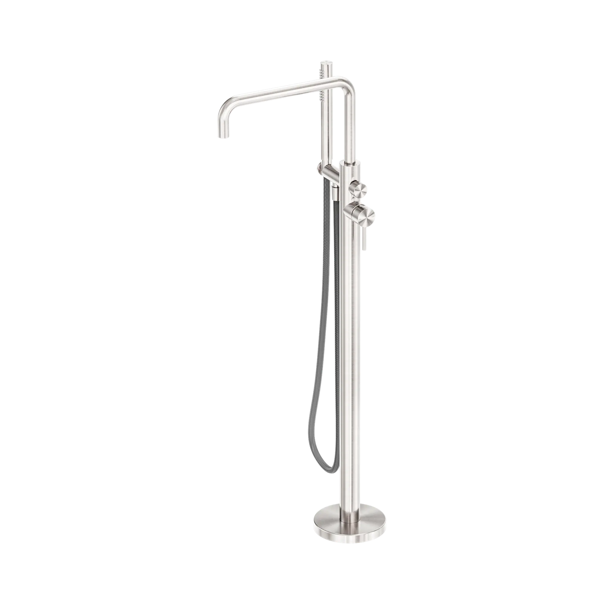 NR162203a01 BN Zen SS316 L Freestanding Bath Mixer With Outdoor Shower Hose Brushed Nickel image 1