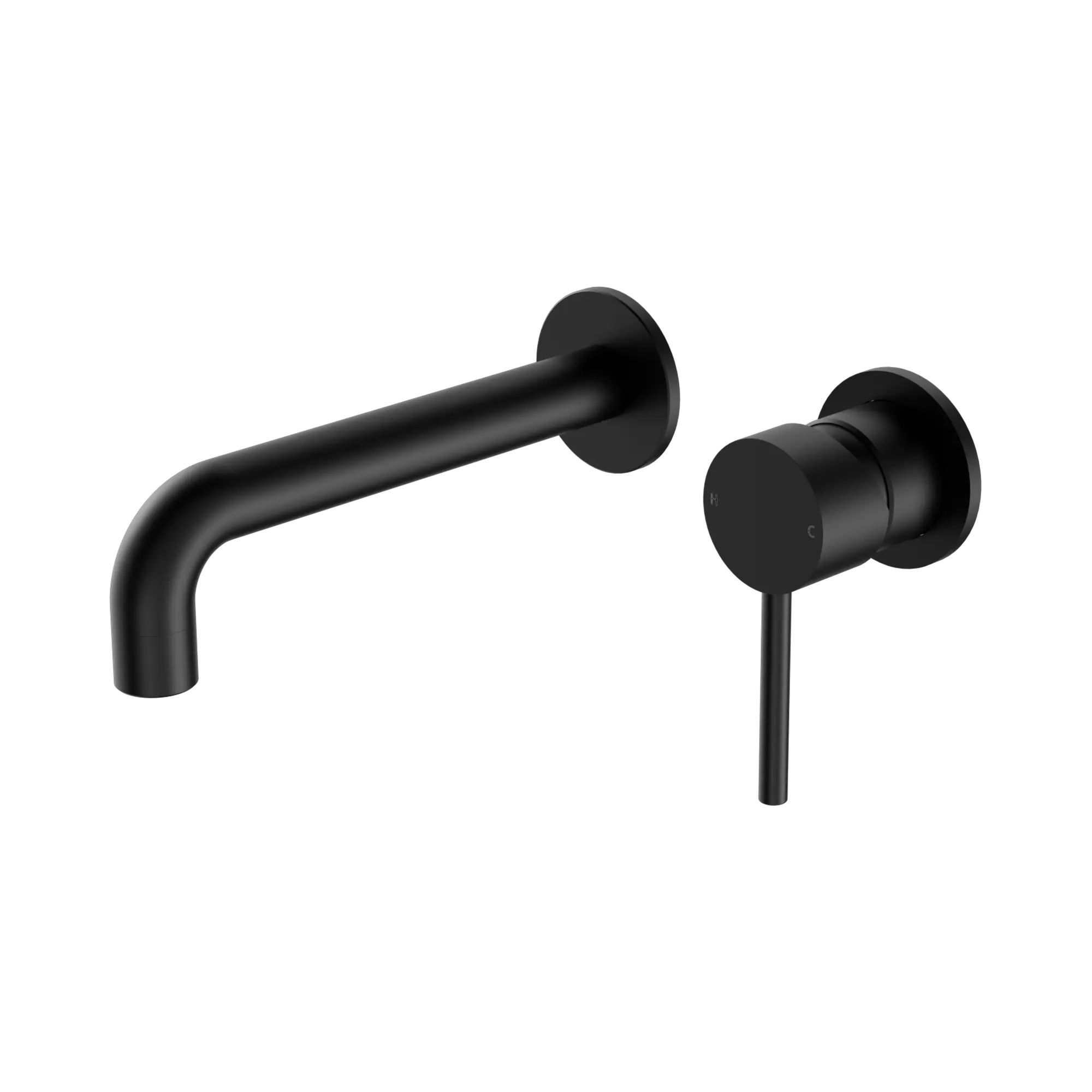 NR250810c MB Dolce Wall Basin Bath Mixer Separate Back Plate Matte Black image 1