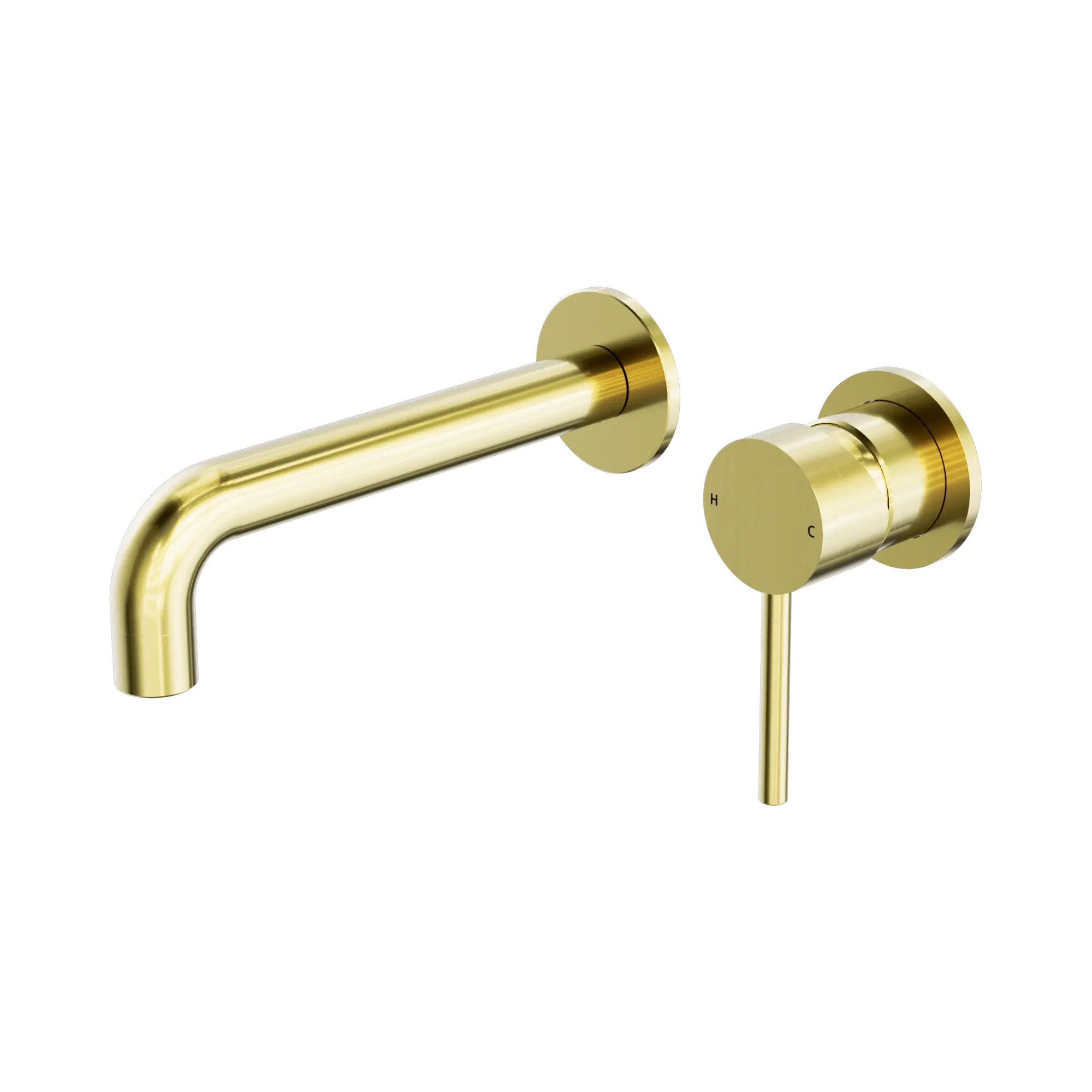 NR250810c BG Dolce Wall Basin Bath Mixer Separate Back Plate Brushed Gold image 1