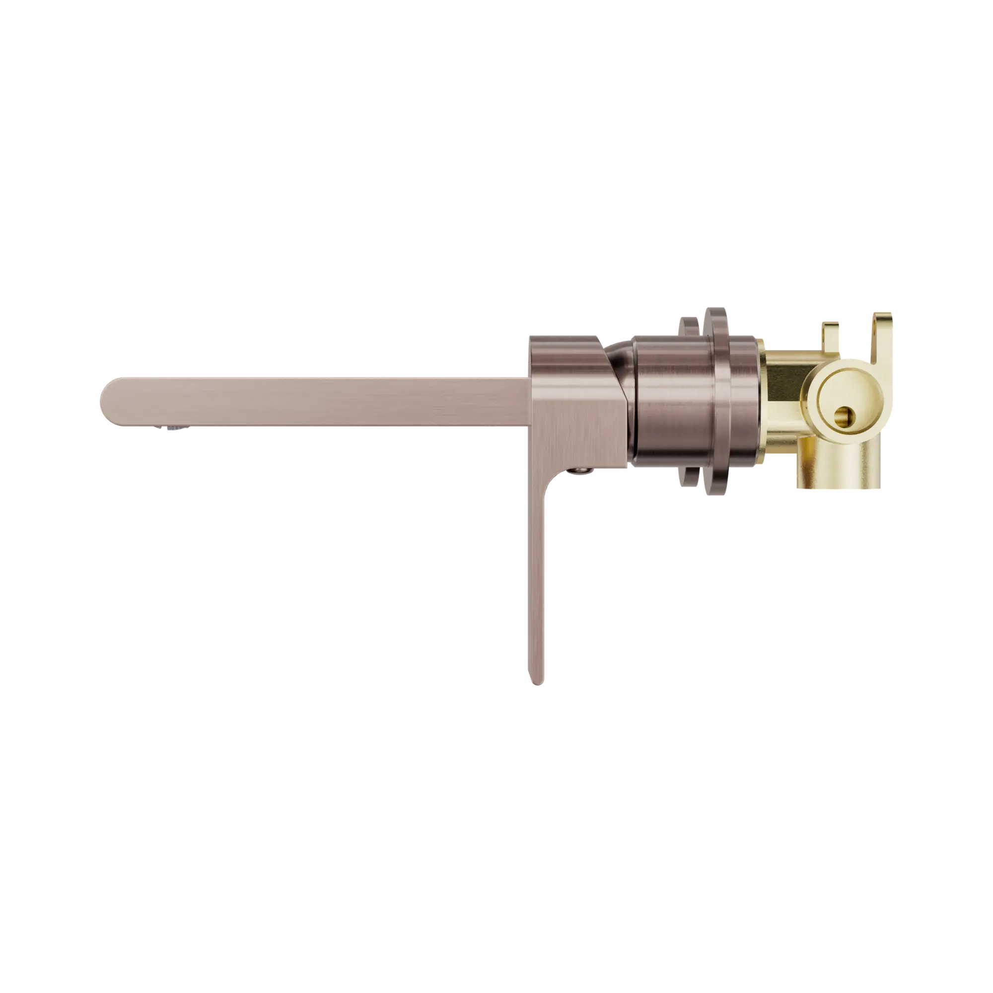 NR321510e BZ Bianca Wall Basin Bath Mixer Separate Back Plate 187mm Brushed Bronze image 2