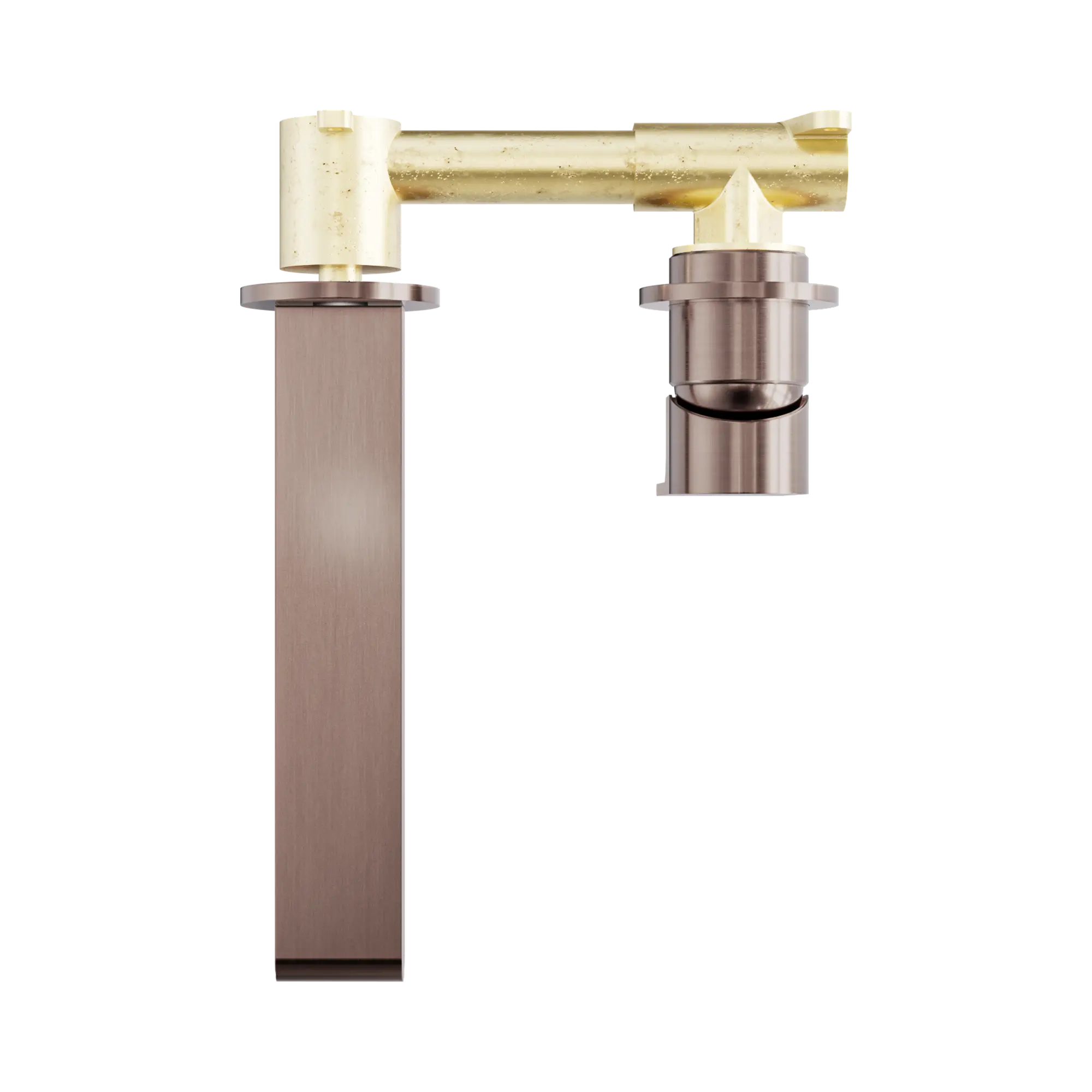 NR321510e BZ Bianca Wall Basin Bath Mixer Separate Back Plate 187mm Brushed Bronze image 3