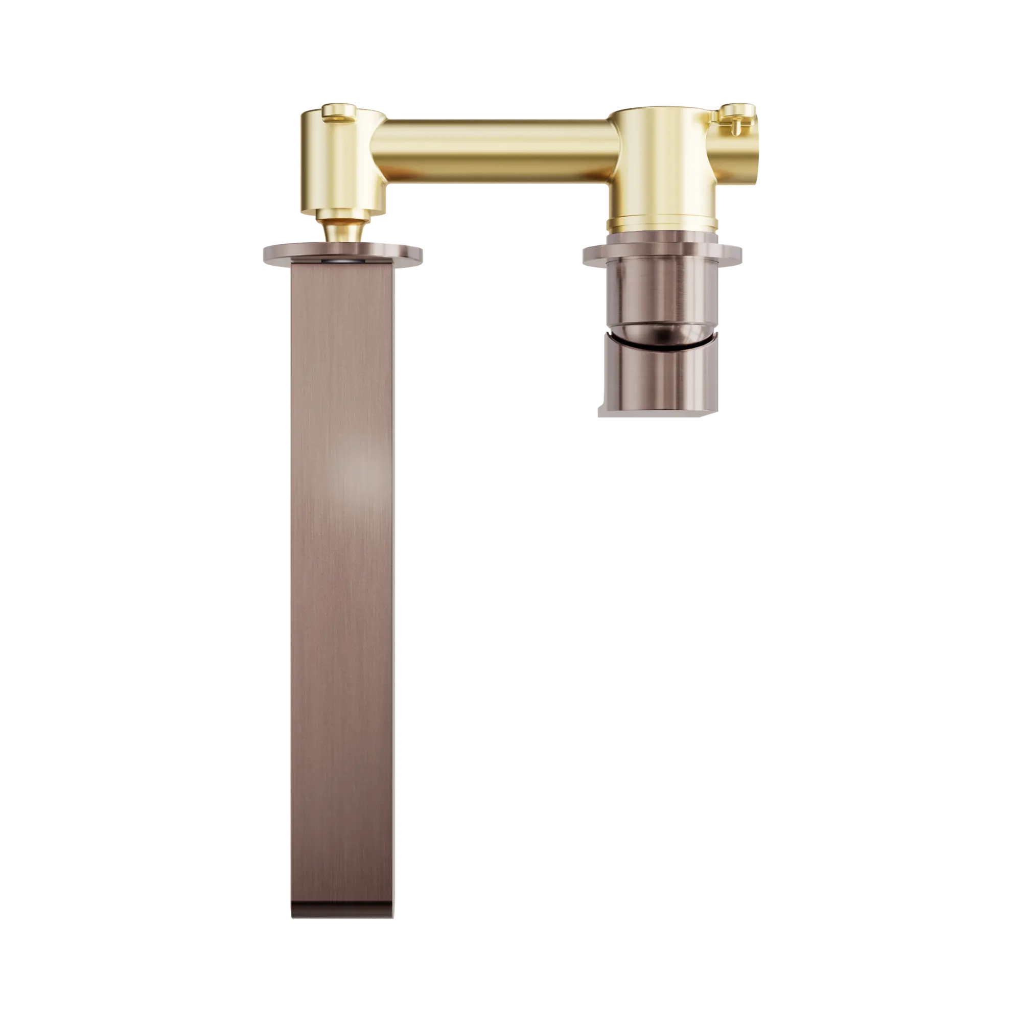 NR321510f BZ Bianca Wall Basin Bath Mixer Separate Back Plate 230mm Brushed Bronze image 3