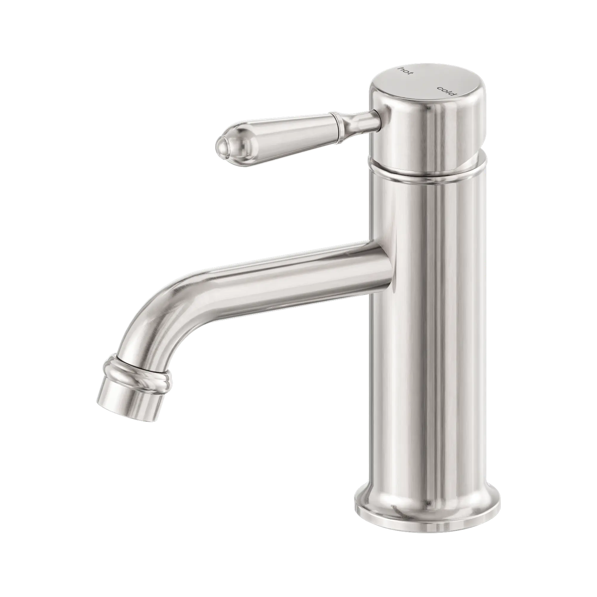 NR692101b02 BN York Straight Basin Mixer With Metal Lever Brushed Nickel image 1