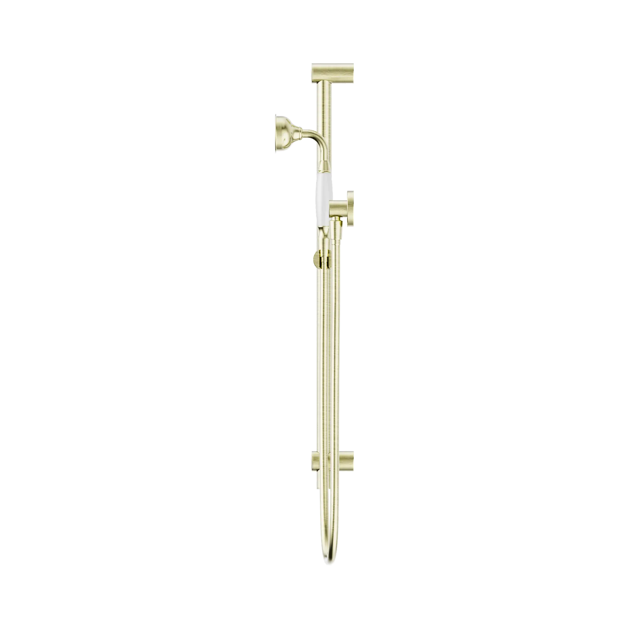 NR692105a01 AB York Shower Rail With White Porcelain Hand Shower Aged Brass image 3