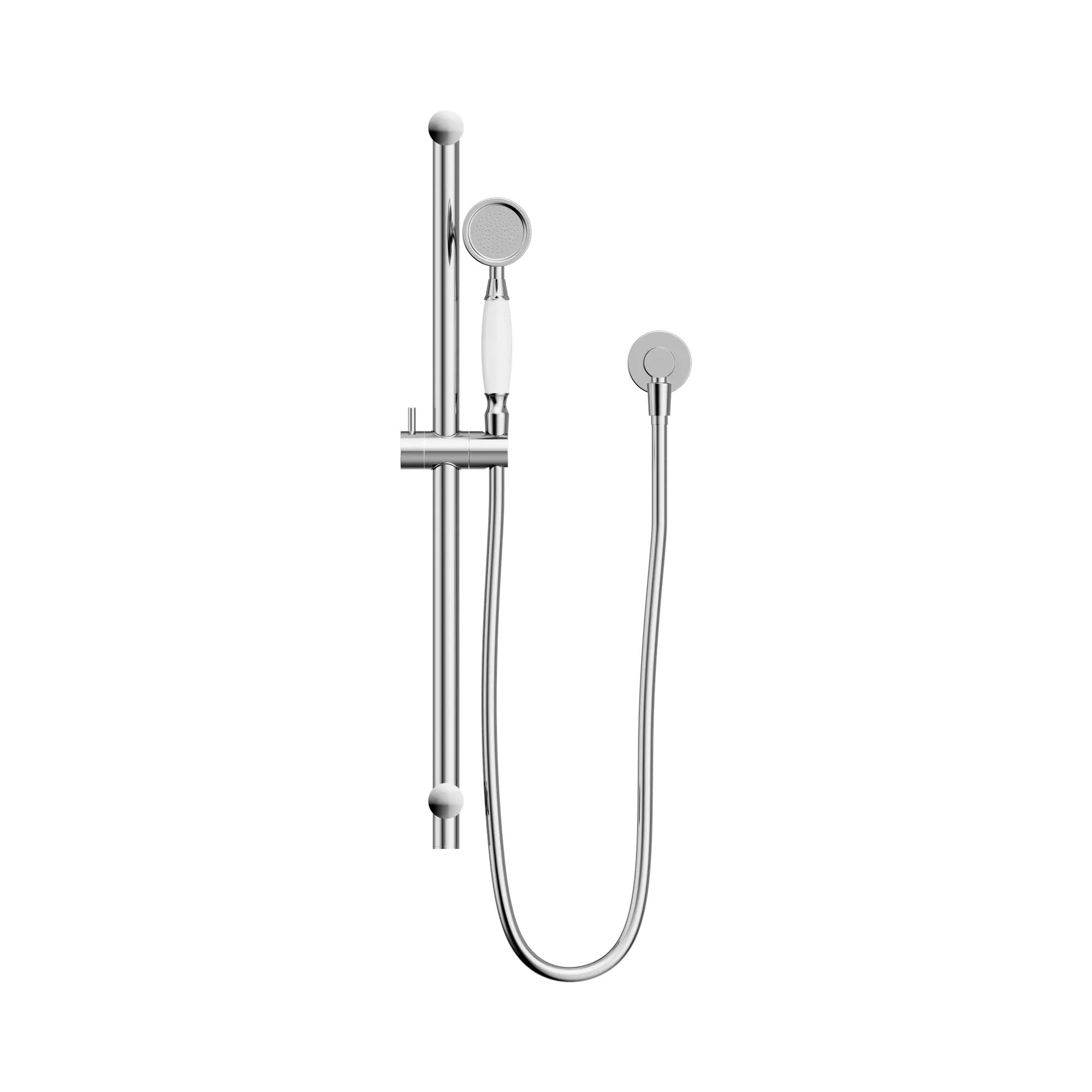 NR692105a01 CH York Shower Rail With White Porcelain Hand Shower Chrome image 2
