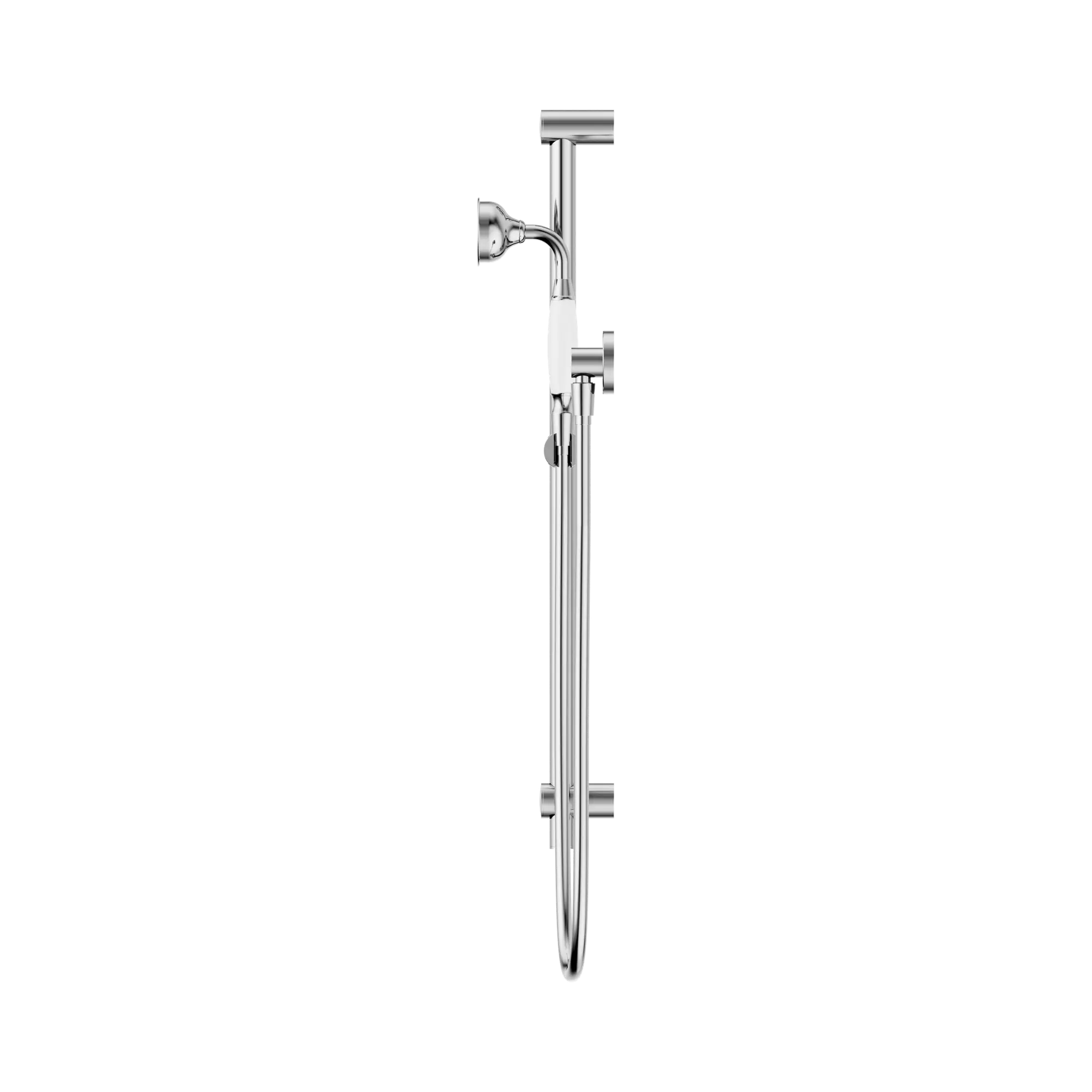 NR692105a01 CH York Shower Rail With White Porcelain Hand Shower Chrome image 3