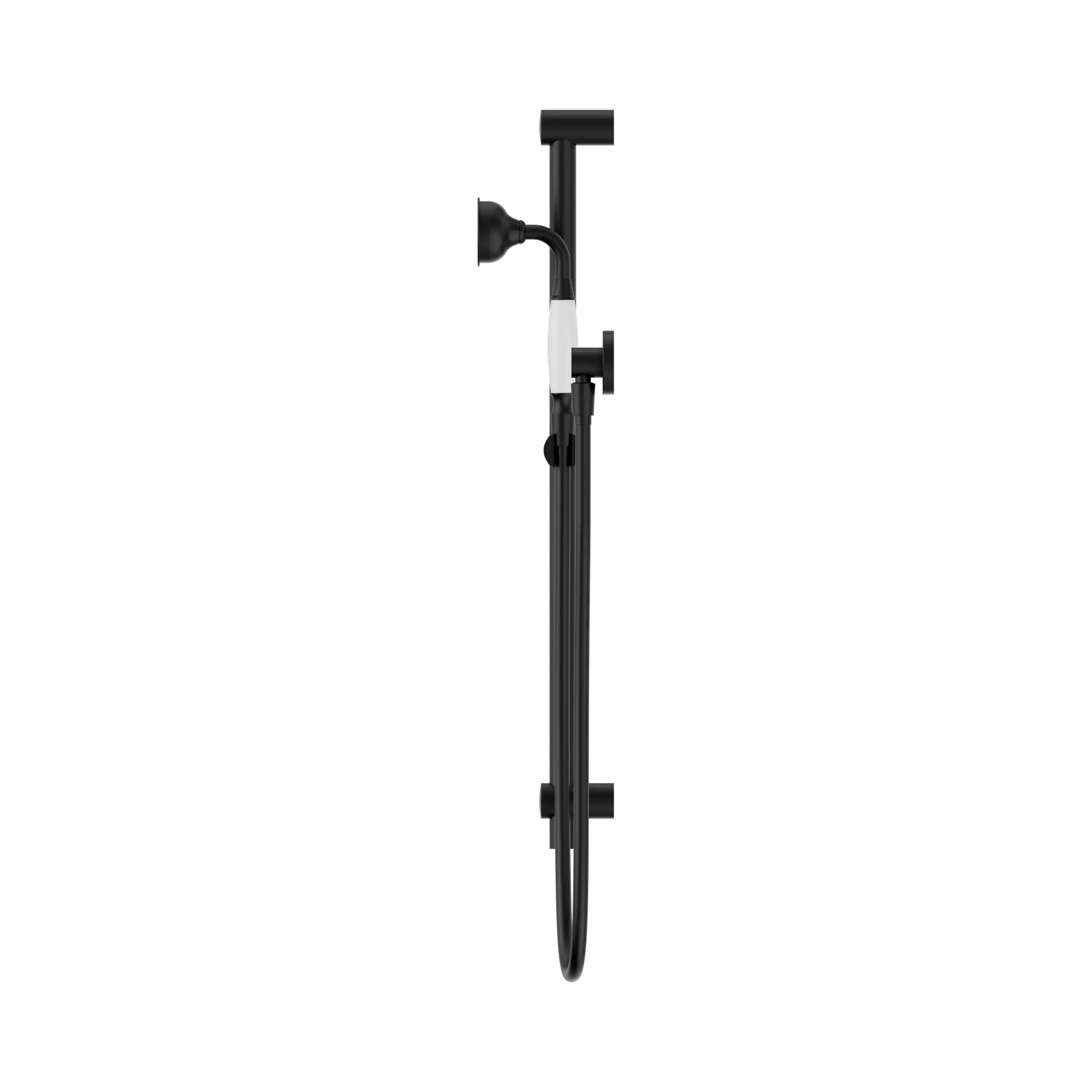 NR692105a01 MB York Shower Rail With White Porcelain Hand Shower Matte Black image 3