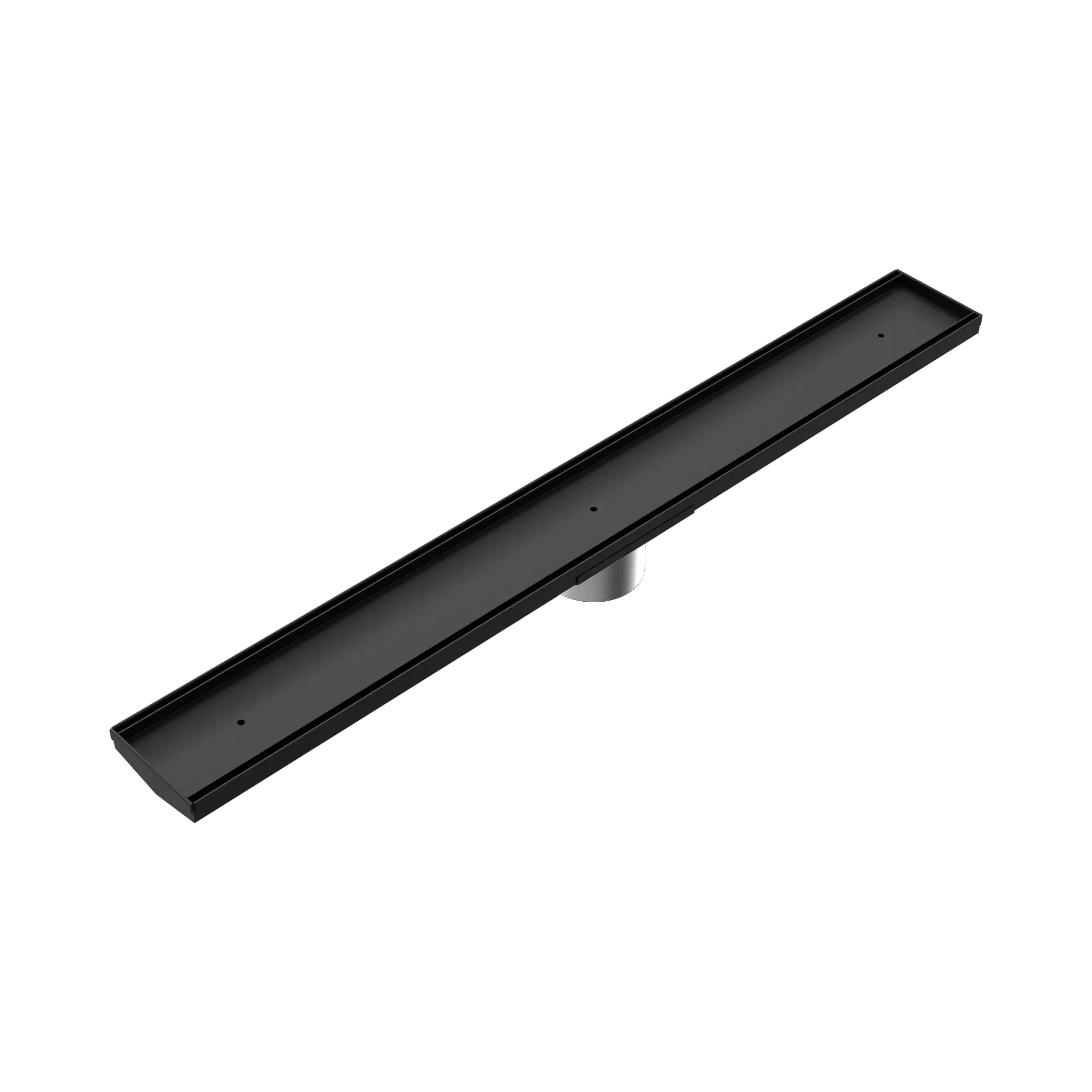 NRFG003hs MB Tile Insert V Channel Floor Grate 80mm Outlet With Hole Saw Matte Black image 1