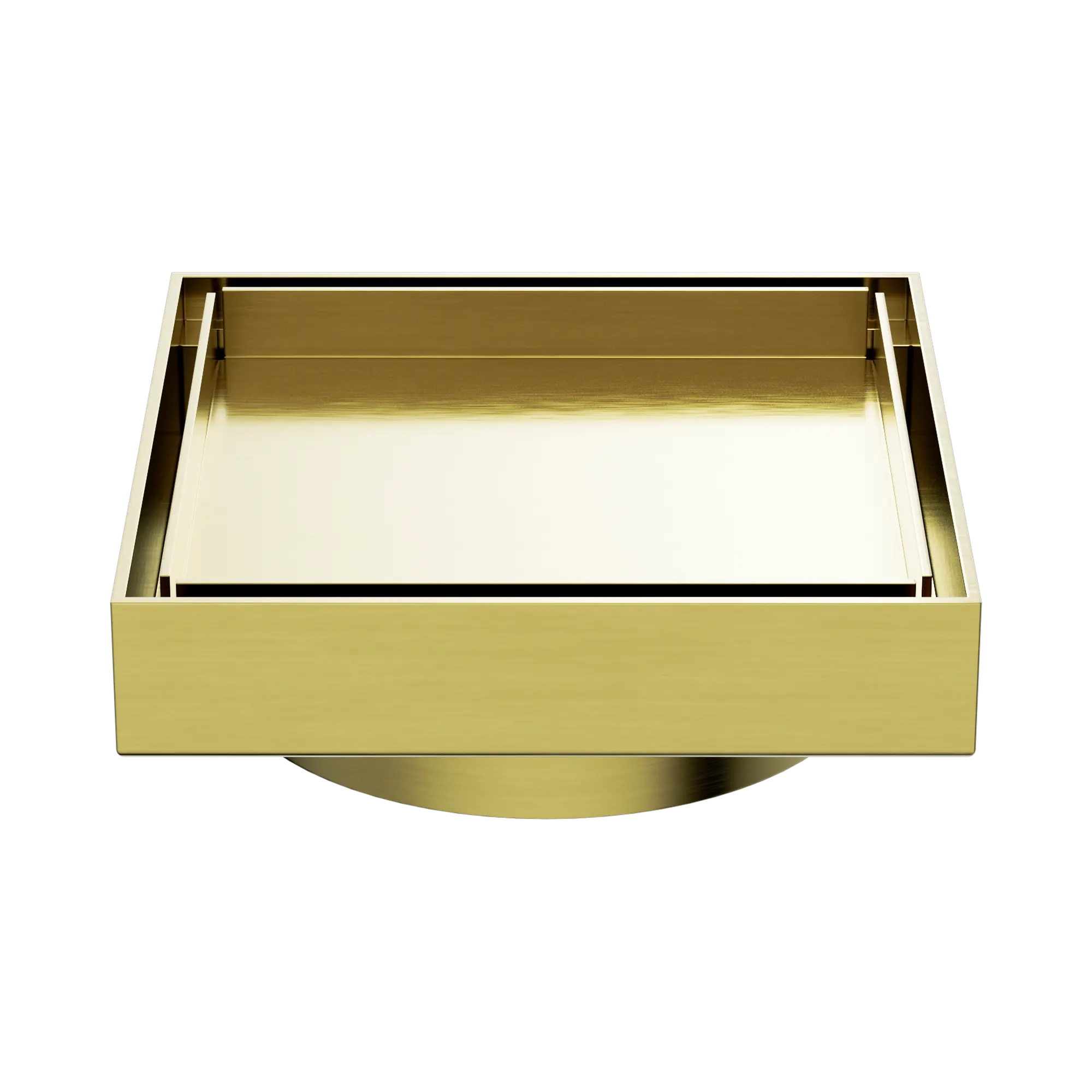 NRFW009 BG 100mm Square Tile Insert Floor Waste 80mm Outlet Brushed Gold image 1