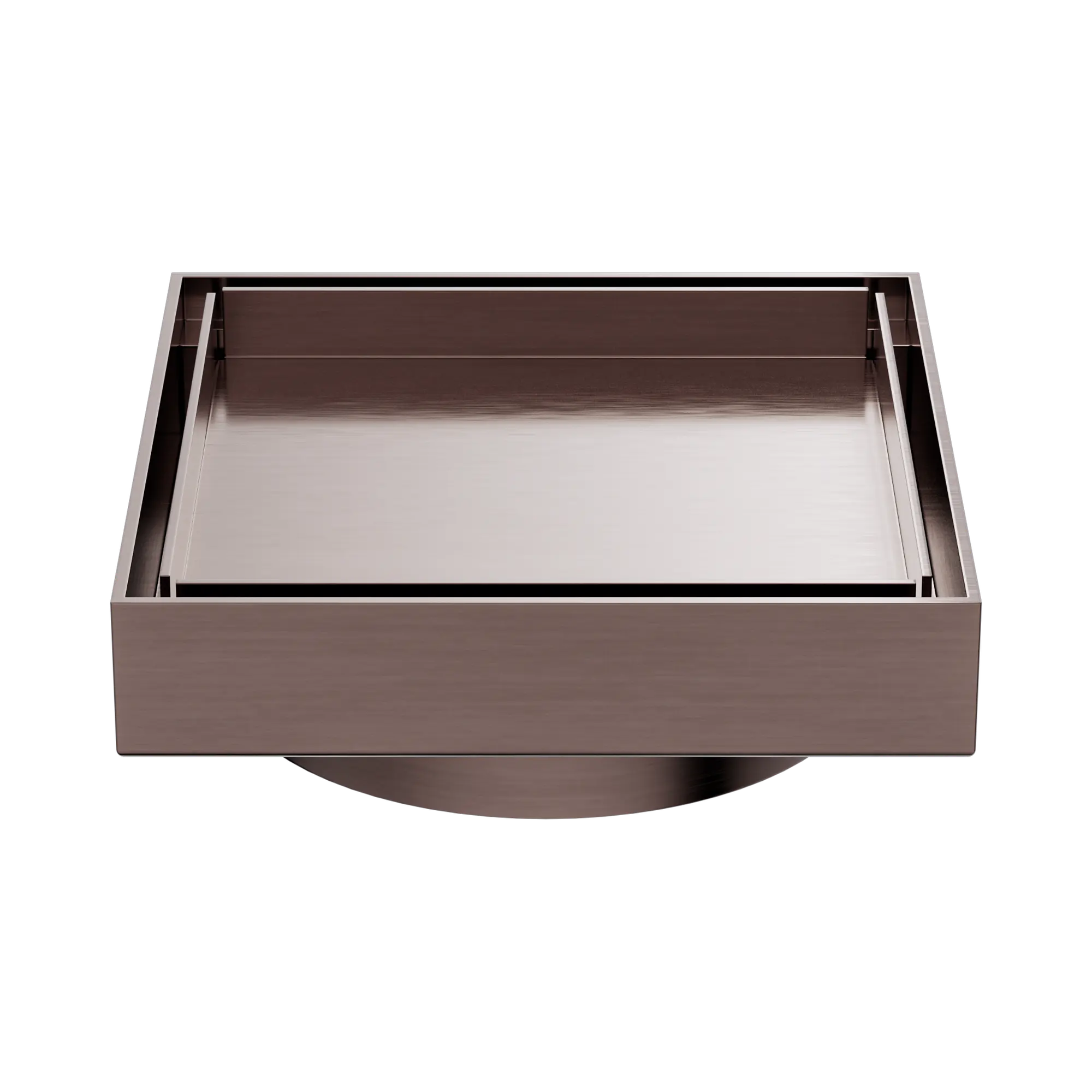 NRFW009 BZ 100mm Square Tile Insert Floor Waste 80mm Outlet Brushed Bronze image 1