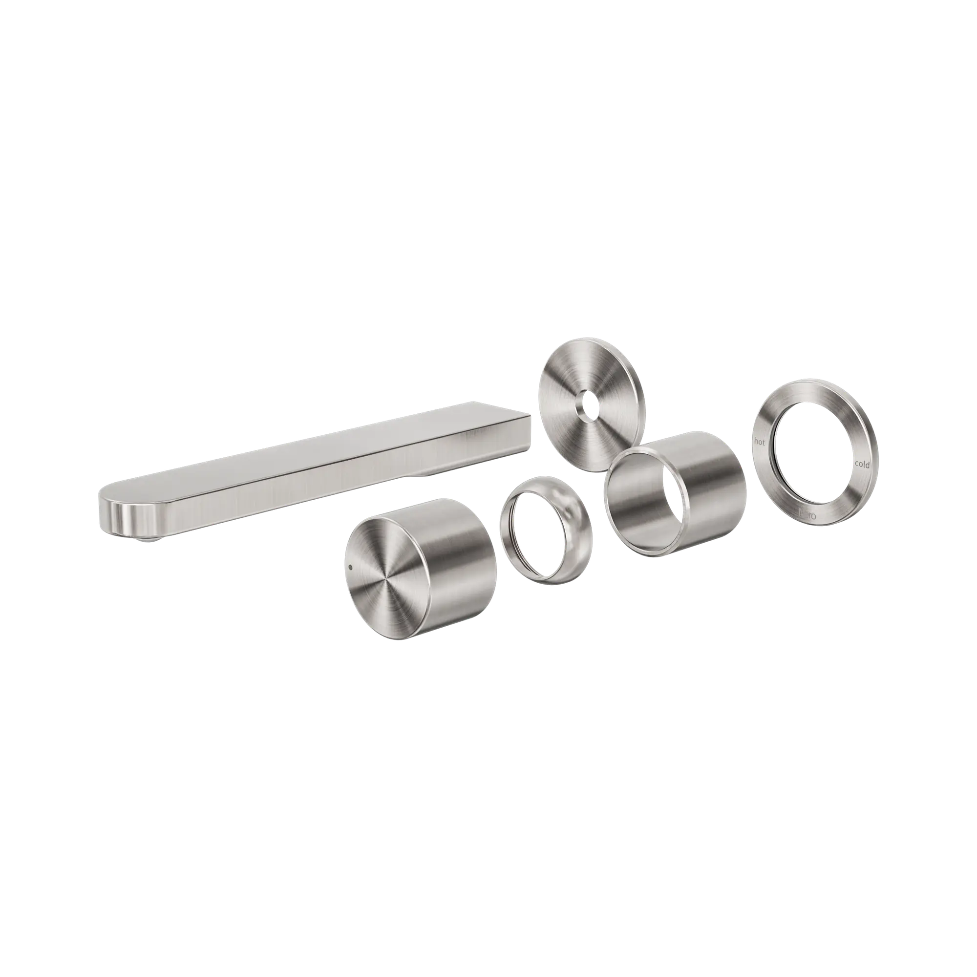 NR172210bt BN Pure SS316 L Wall Basin Bath Mixer Separate Back Plate Trim Kits Only Brushed Nickel image 1