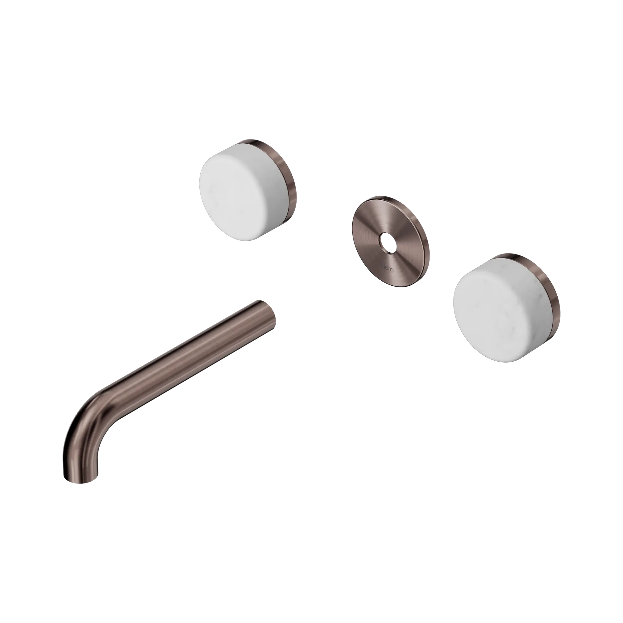 24 D074 BZ Serenity Wall Basin Set 160mm Spout With Carrara Handle Trim Kit Only Brushed Bronze image 1