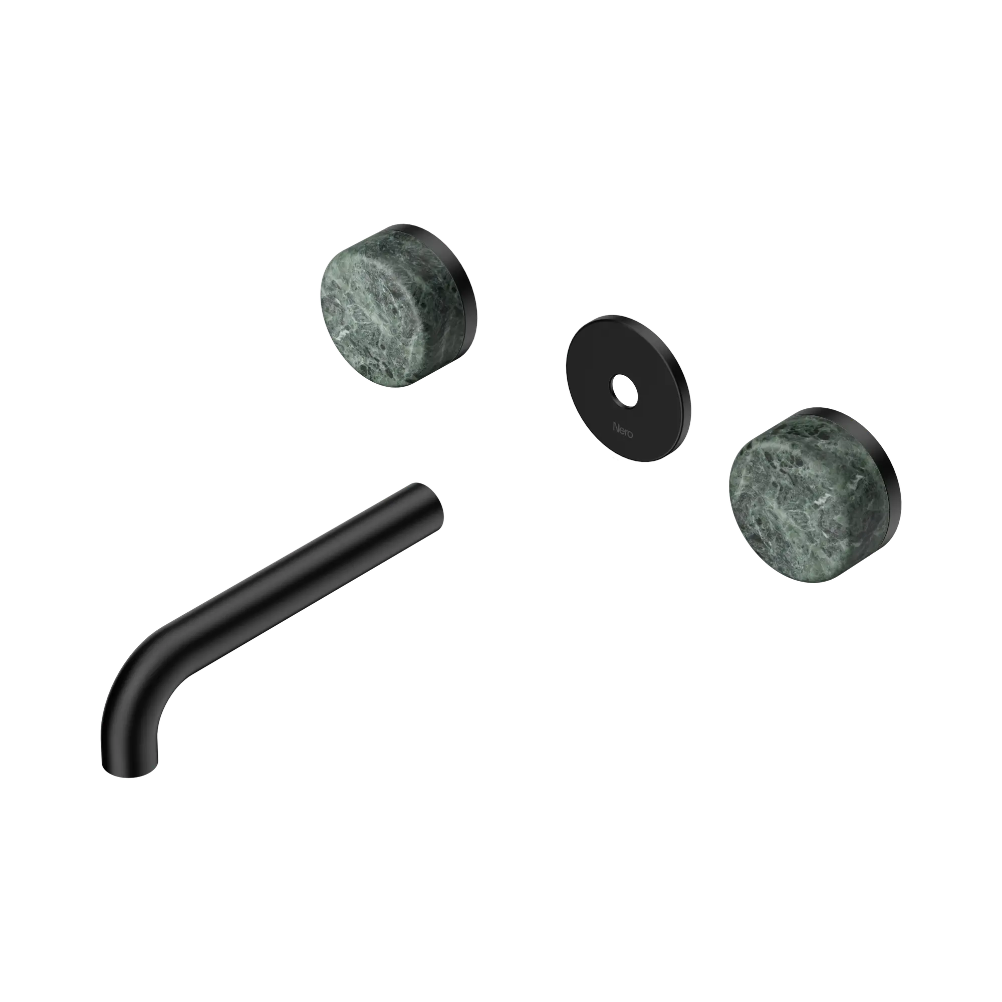 24 D075 MB Serenity Wall Basin Set 160mm Spout With Verde Alpi Handle Trim Kit Only Matte Black image 1