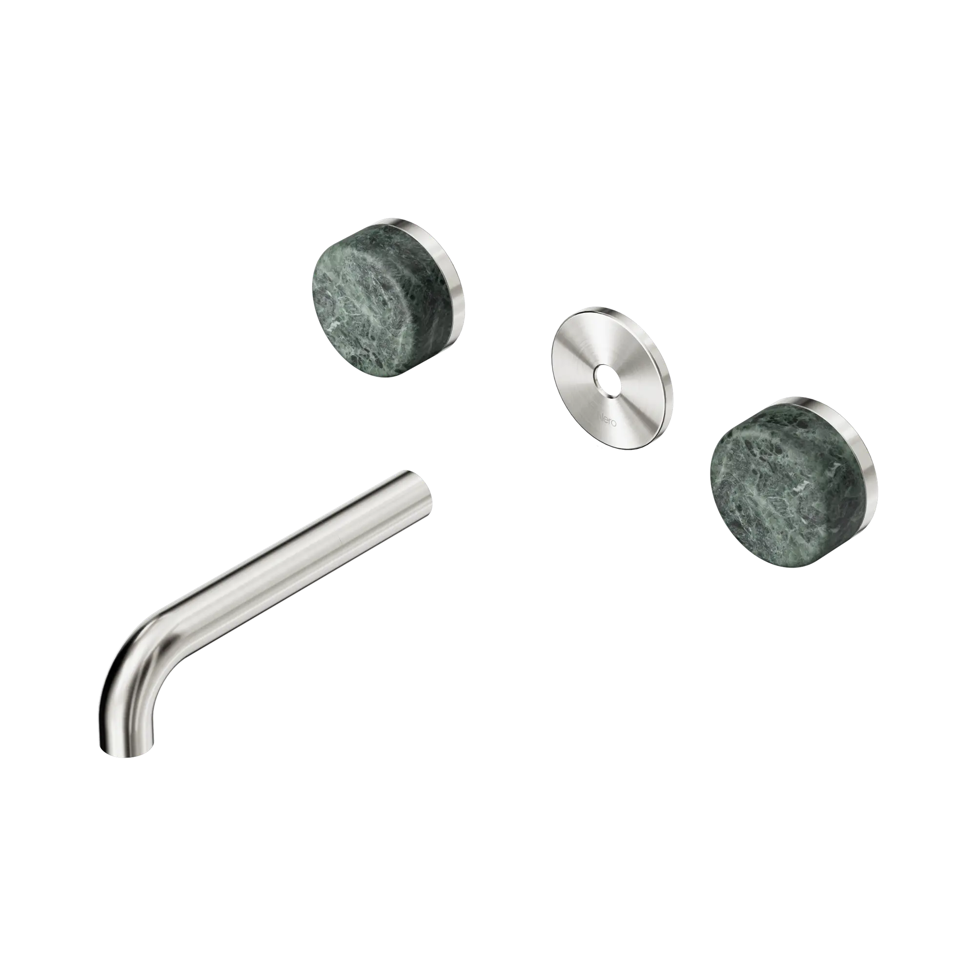 24 D075 BN Serenity Wall Basin Set 160mm Spout With Verde Alpi Handle Trim Kit Only Brushed Nickel image 1