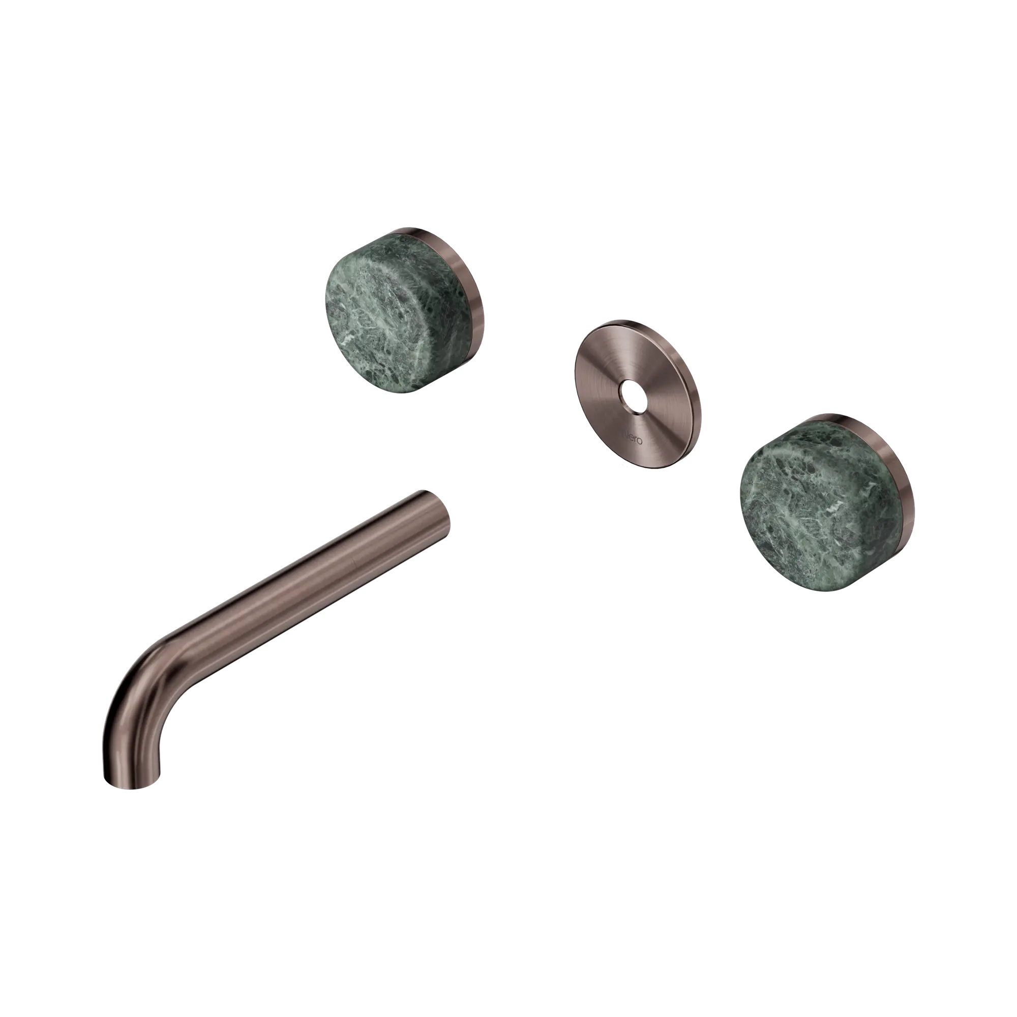 24 D075 BZ Serenity Wall Basin Set 160mm Spout With Verde Alpi Handle Trim Kit Only Brushed Bronze image 1