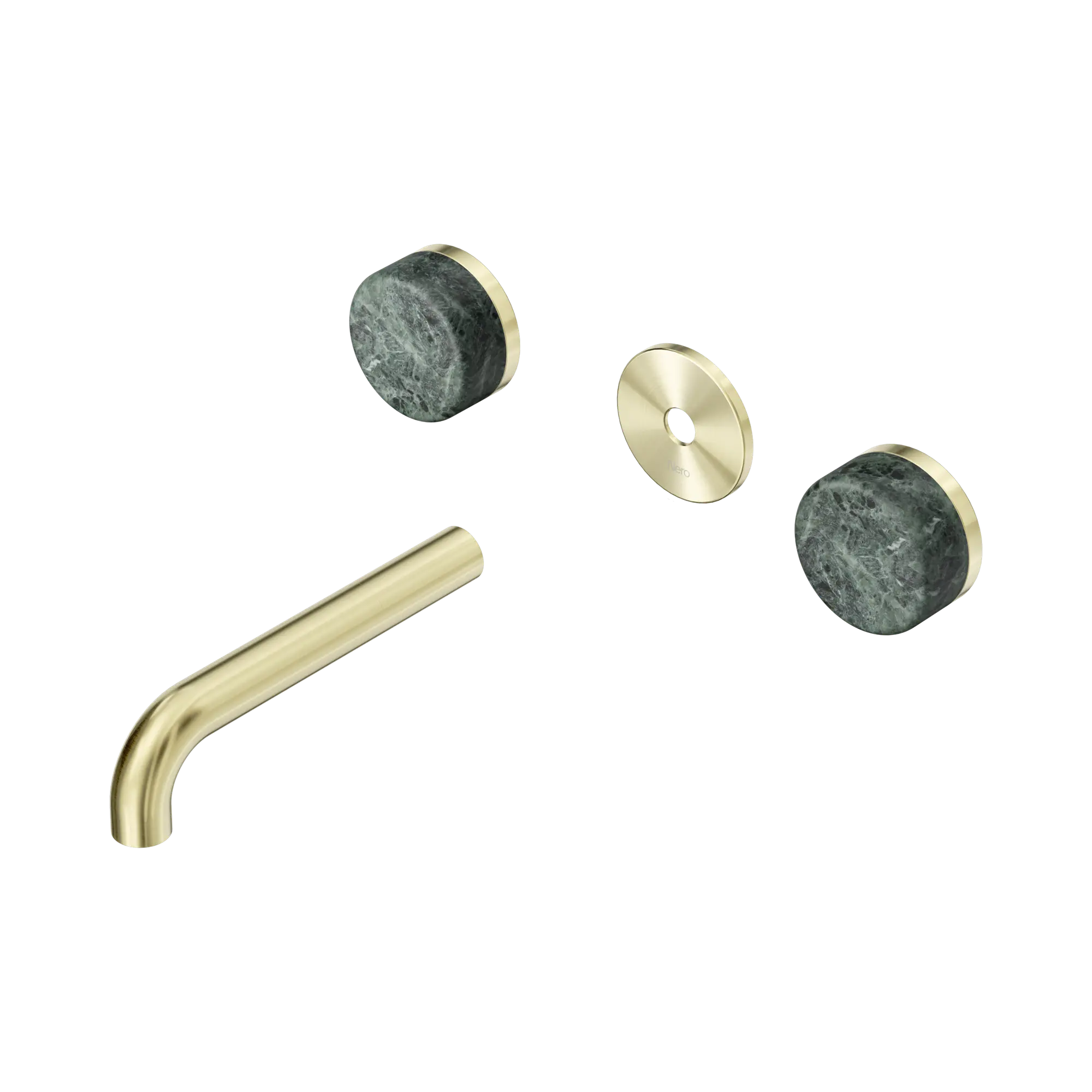 24 D075 BG Serenity Wall Basin Set 160mm Spout With Verde Alpi Handle Trim Kit Only Brushed Gold image 1